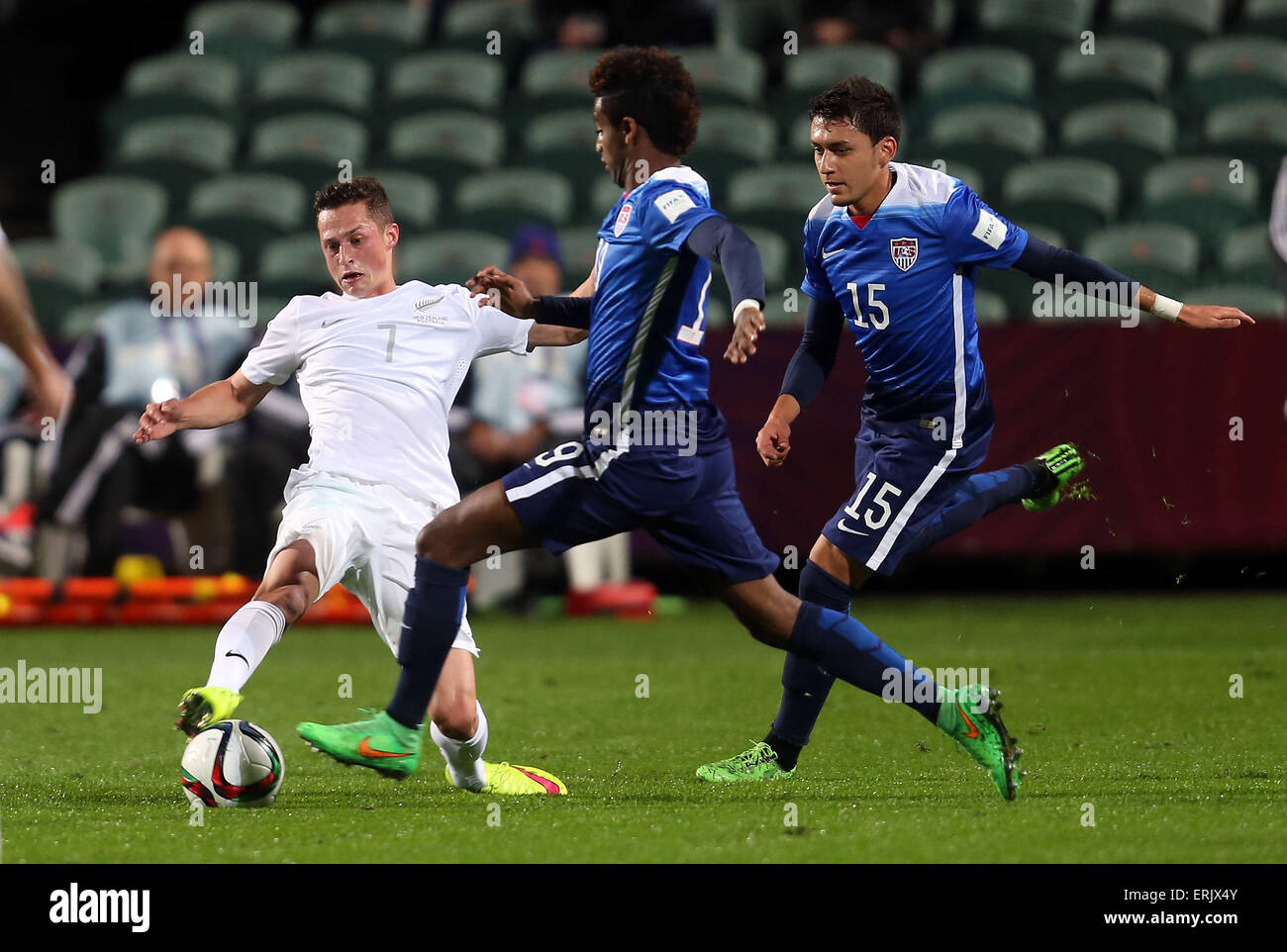 Auckland, Neuseeland. 2. Juni 2015. USAS Gedion Zelalem in Aktion. 2015 FIFA U20-Weltmeisterschaft Neuseeland im Vergleich zu USA, QBE Stadion Auckland, Dienstag, 2. Juni 2015. © Aktion Plus Sport/Alamy Live-Nachrichten Stockfoto