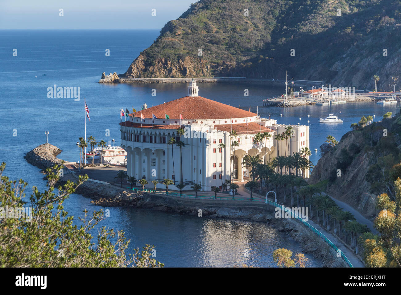 Catalina Island Casino, Ballsaal, Theater und Museum, ist eine historische Erinnerung an die Big-Band-Musiktage. Stockfoto