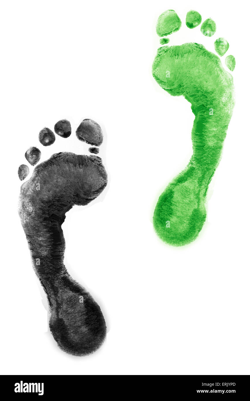 Grüner Kohlenstoff-Fußabdruck Stockfoto