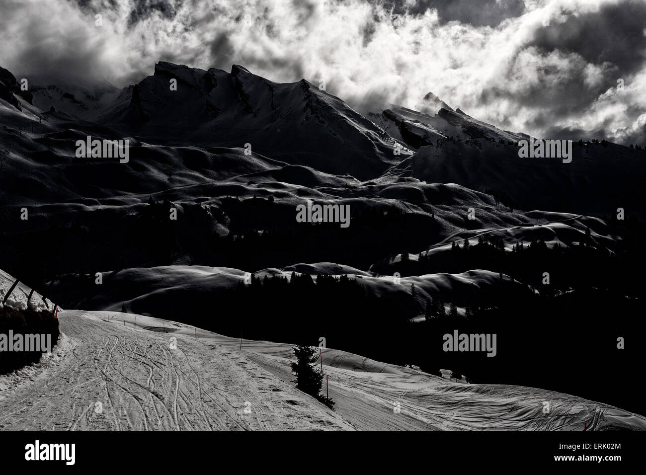 Erstaunliche Foto der Schweizer Alpen in Klewenalp. Stockfoto