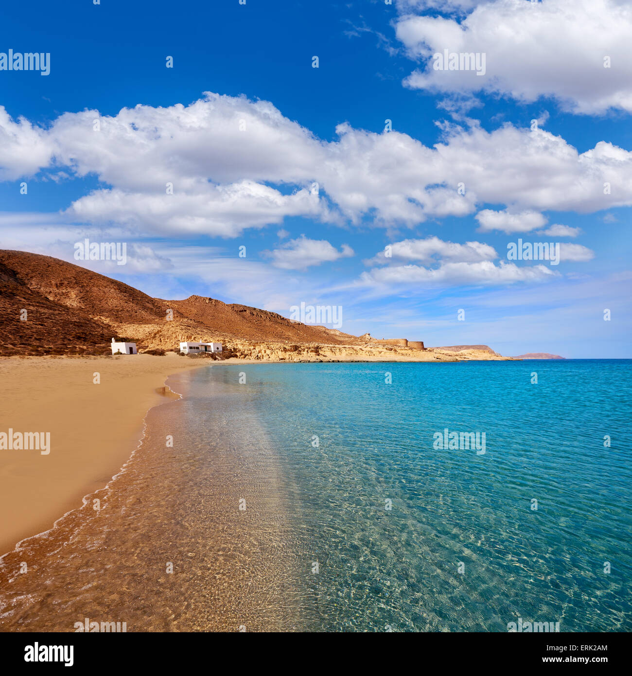 Almeria in Cabo de Gata Playazo Rodalquilar Strand am Mittelmeer Spanien Stockfoto