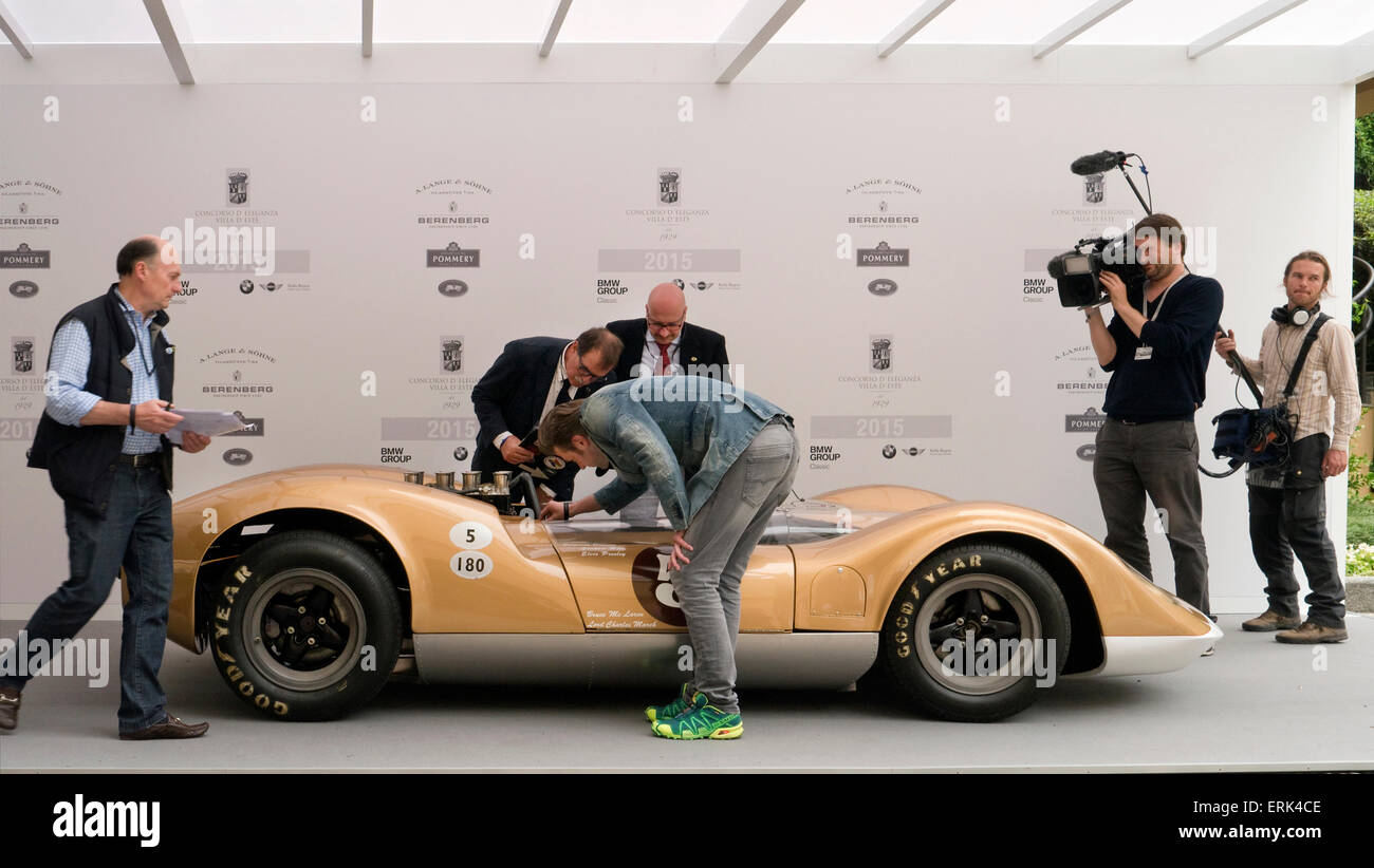 Villa d ' Este Concours 2015. McLaren M1-A 1964 Drriven von Elvis Presley und Graham Hill Stockfoto