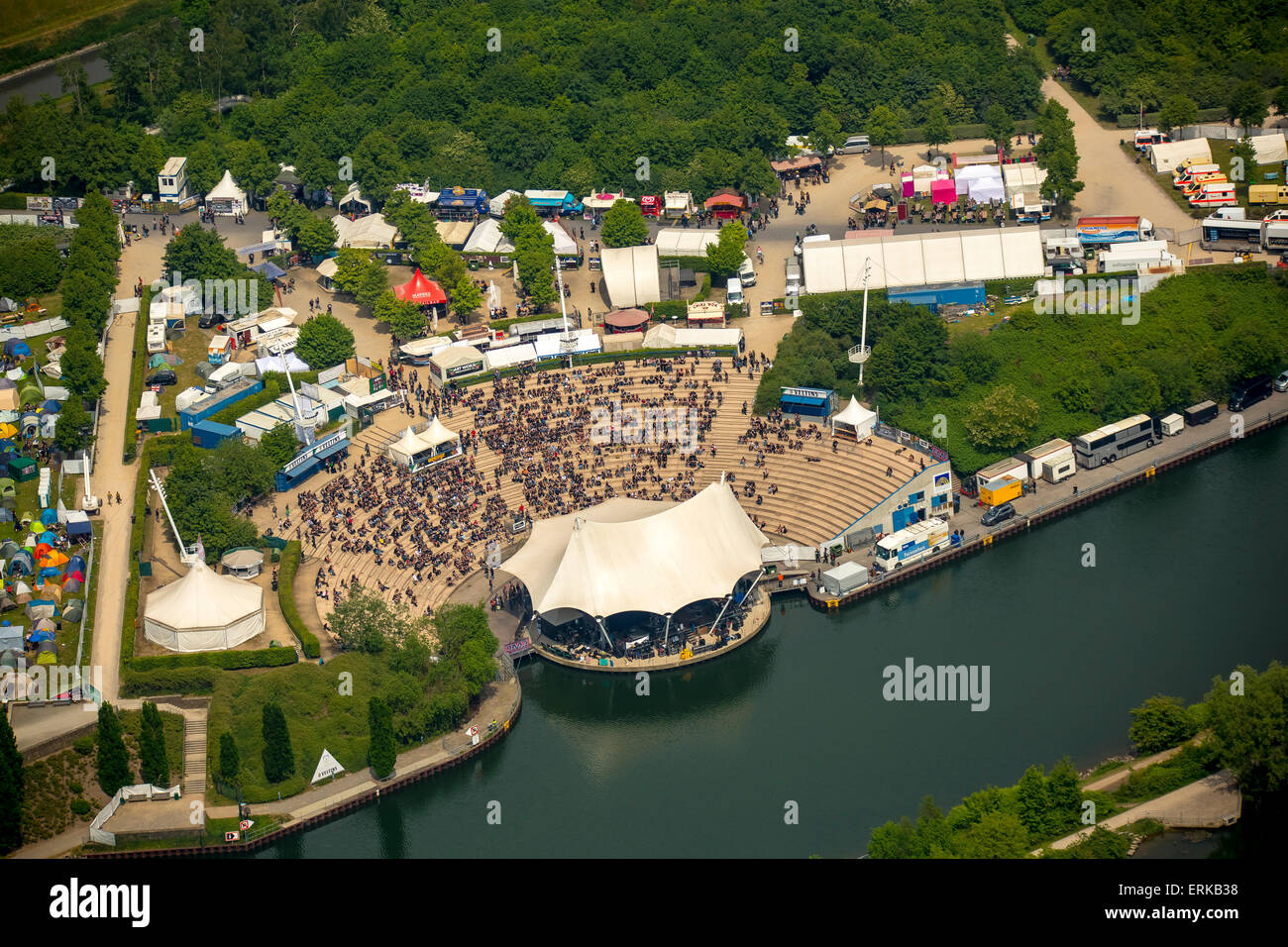 Rock Hard Festival 2015 Amphitheater Gelsenkirchen am Rhein-Herne-Kanal, Essen, Ruhrgebiet, Nordrhein-Westfalen Stockfoto
