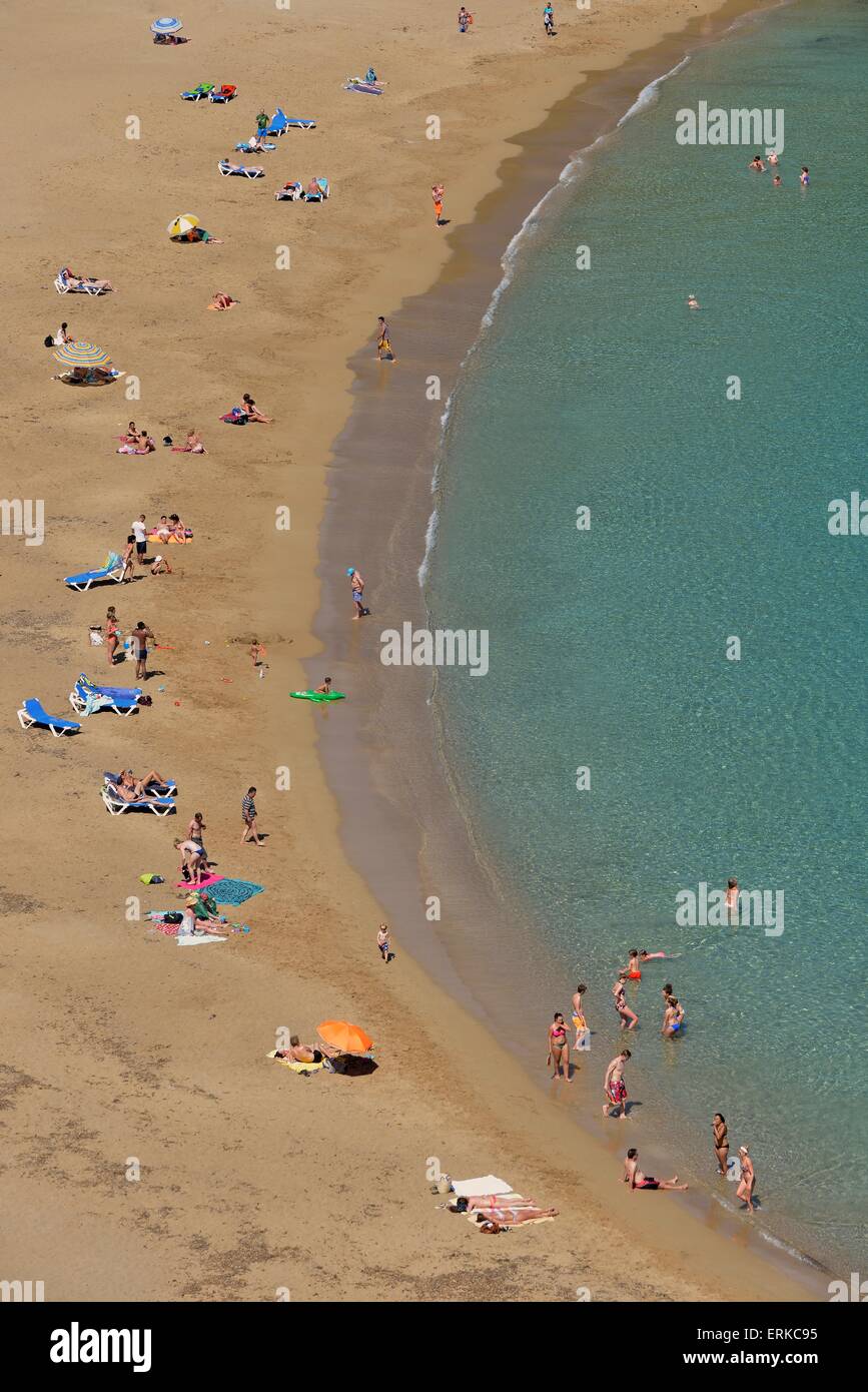 Cala San Vicente Strand, Ibiza, Balearen, Spanien Stockfoto