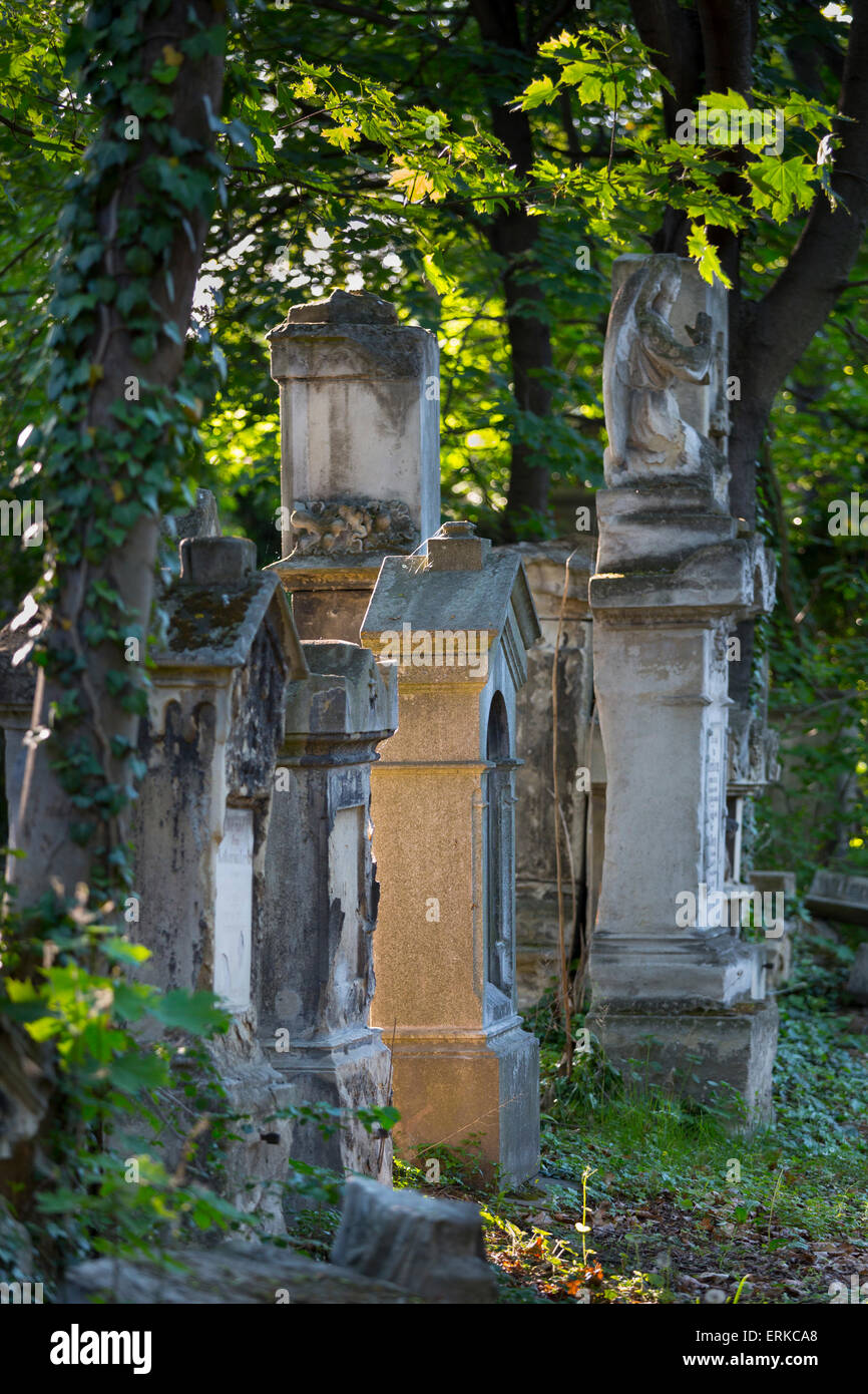 Gräber auf dem Friedhof St. Marx Biedermeier Friedhof, Bezirk Wien-Landstraße, Wien, Österreich Stockfoto