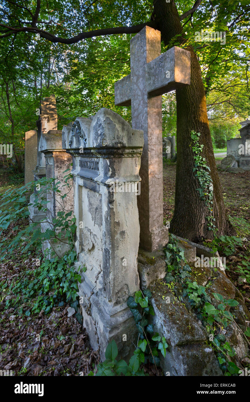 Gräber auf dem Friedhof St. Marx Biedermeier Friedhof, Bezirk Wien-Landstraße, Wien, Österreich Stockfoto
