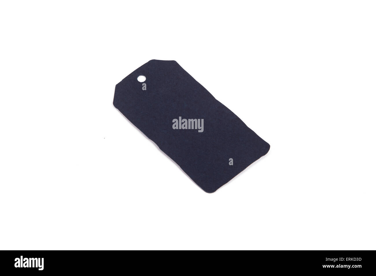 Schwarzes Rechteck Label, isoliert auf weißem Hintergrund. Stockfoto