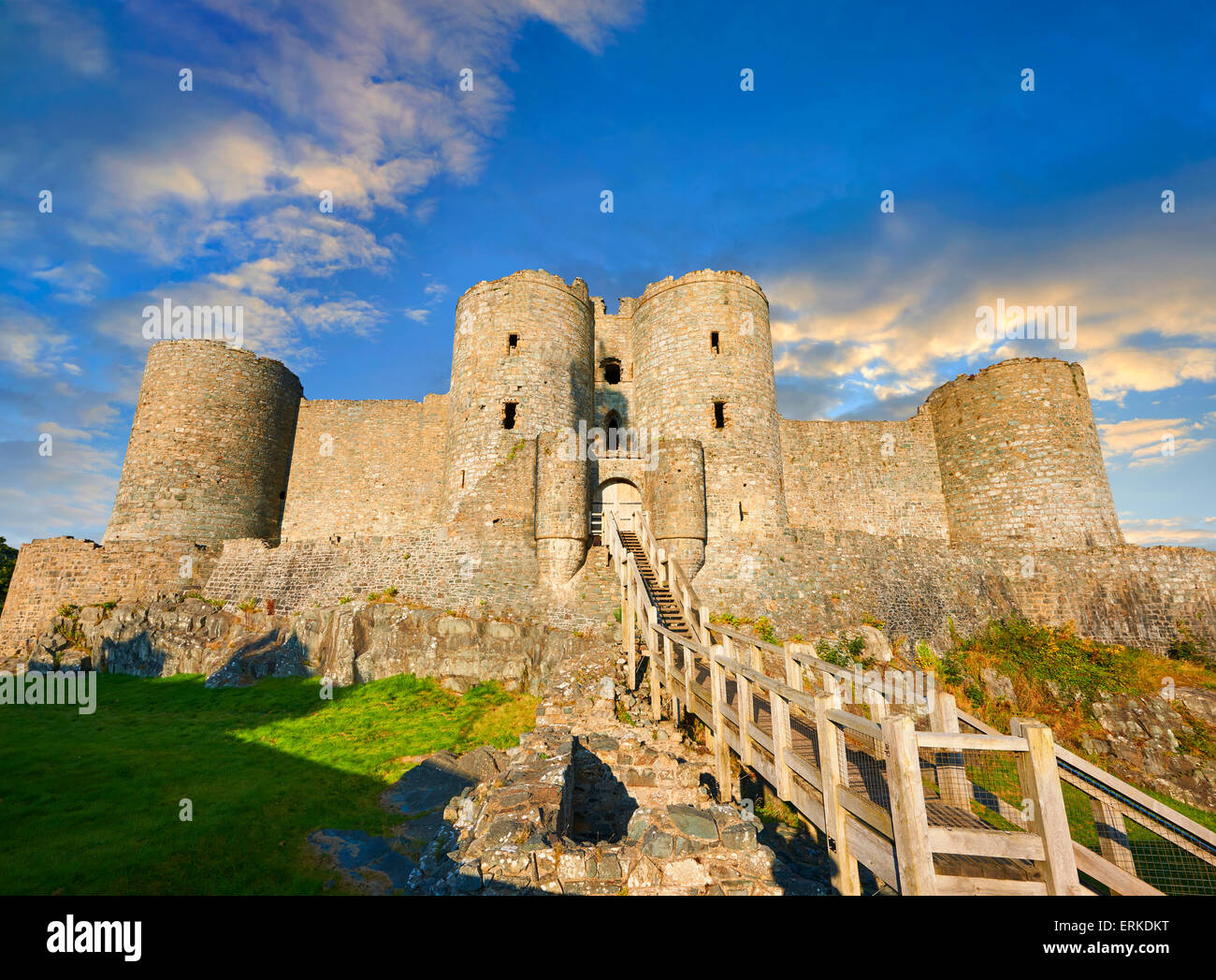 Mittelalterliche Harlech Castle, 1282, Wales, Vereinigtes Königreich Stockfoto