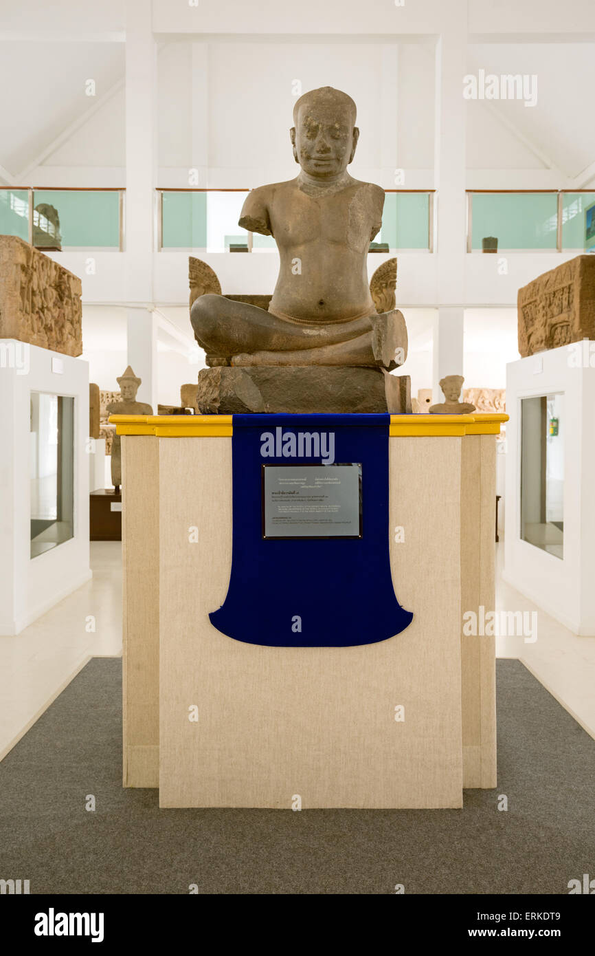 Statue von König Jayavarman VII, Phimai Nationalmuseum, Phimai, Korat, Provinz Nakhon Ratchasima, Isan, Isaan, Thailand Stockfoto