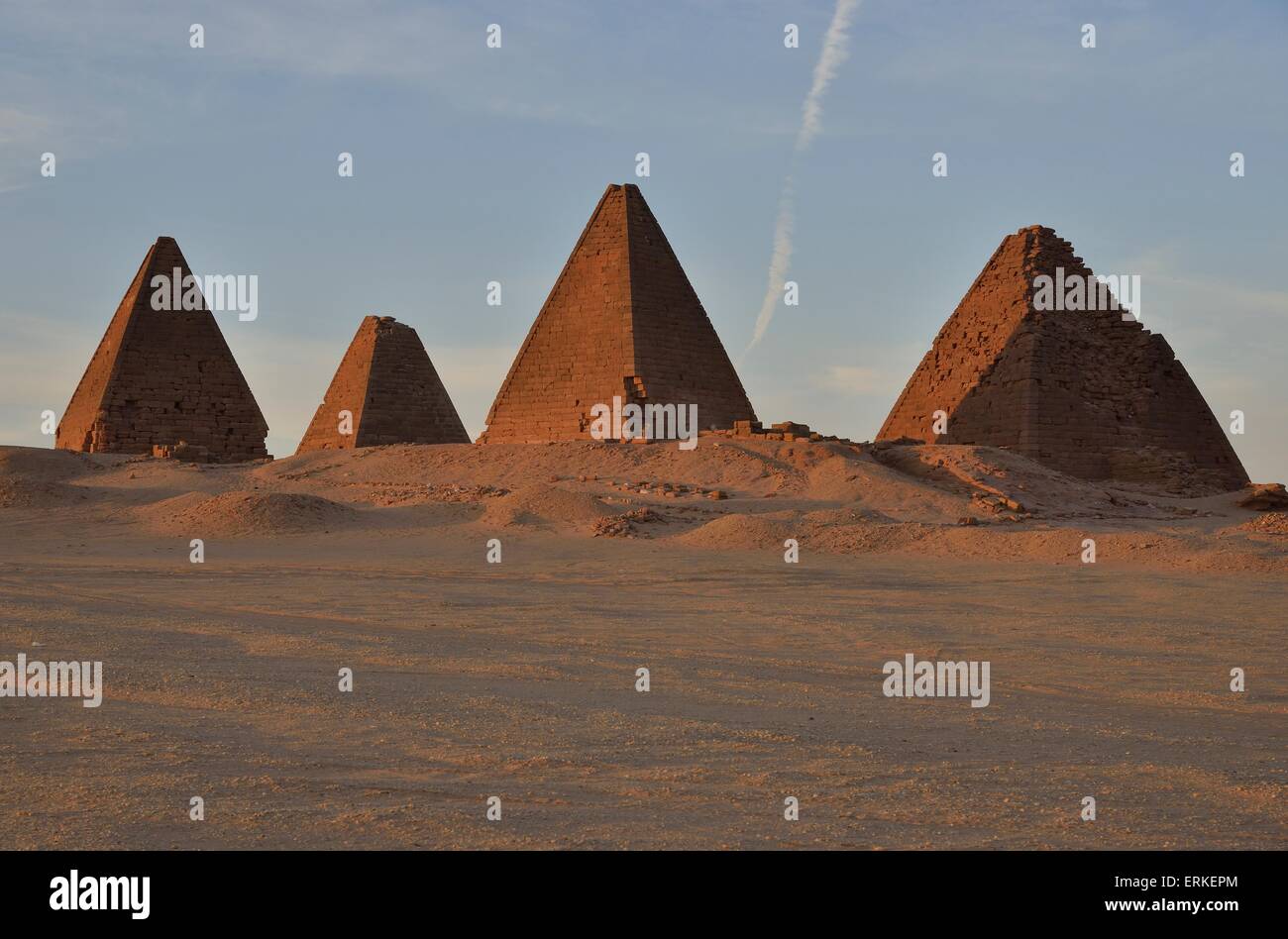 Meroitischen Pyramiden der nördlichen Gruppe am Gebel Barkal, Karima, nördlichen Staat, Nubien, Sudan Stockfoto