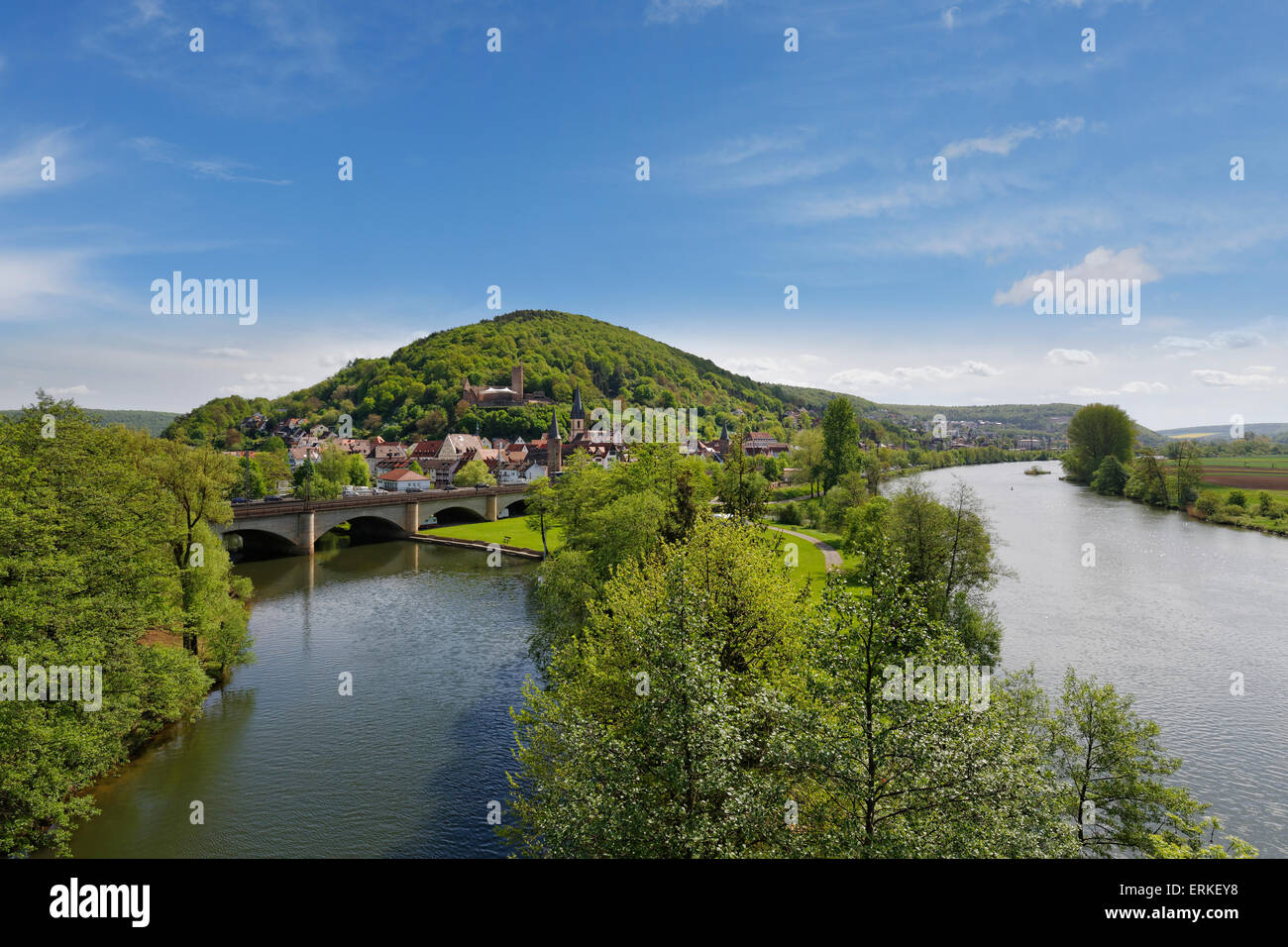 Scherenburg Burgruinen, fränkische Saale und Main, Gemünden am Main, Franken, Unterfranken, Franken, Bayern, Deutschland Stockfoto