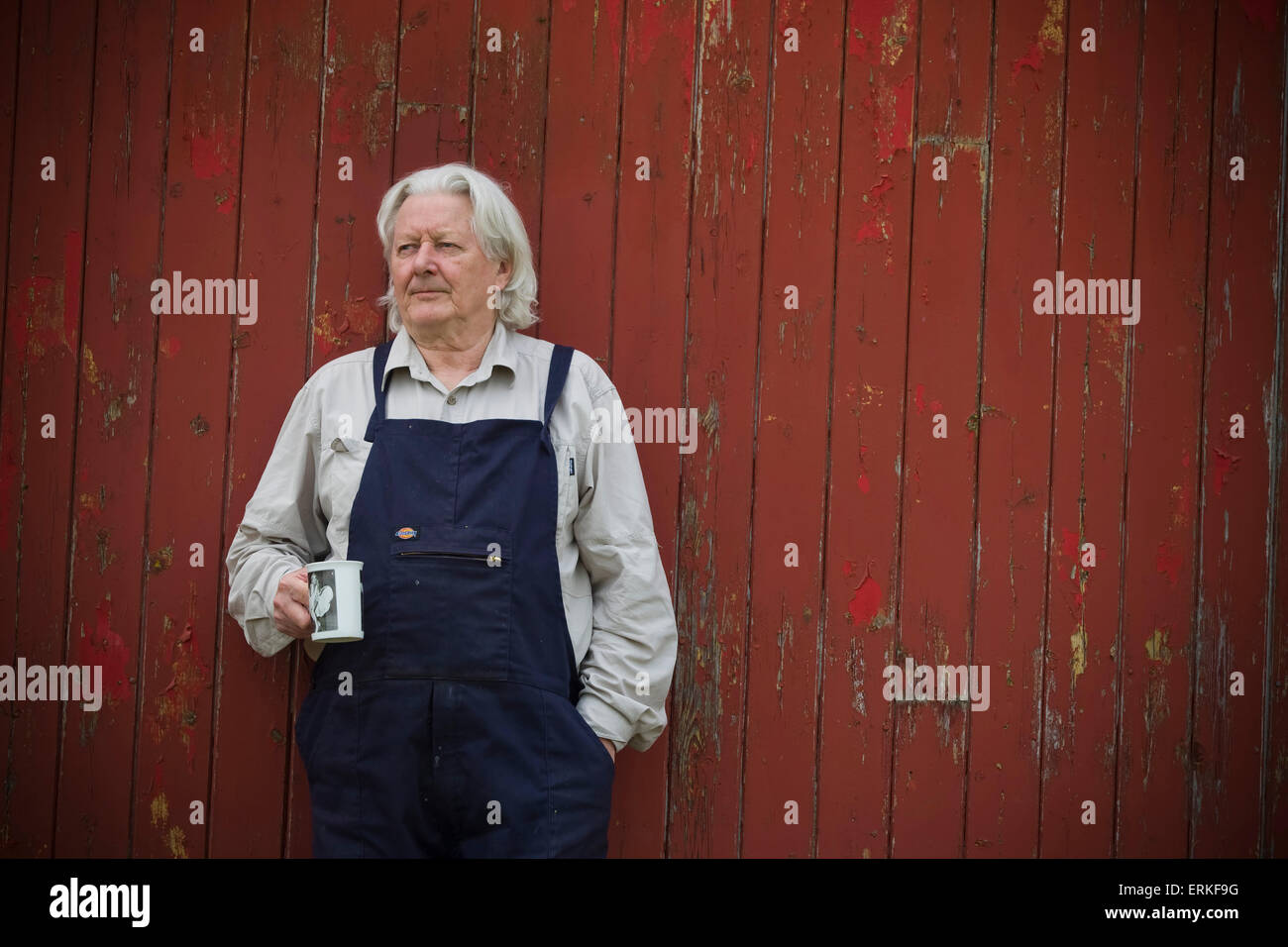 Investigativer Journalist Andrew Jennings, abgebildet in seinem Haus auf einem Bauernhof in Inglewood, in der Nähe von Penrith in Cumbria. Jennings hat viele Untersuchungen in Korruption auf das Internationale Olympische Komitee und Fußball Welt-Dachverband FIFA durchgeführt. Er war maßgeblich bei der Herbeiführung der 2015 FBI Untersuchung der Korruption bei der FIFA führte zum Rücktritt von Präsident Sepp Blatter. Stockfoto