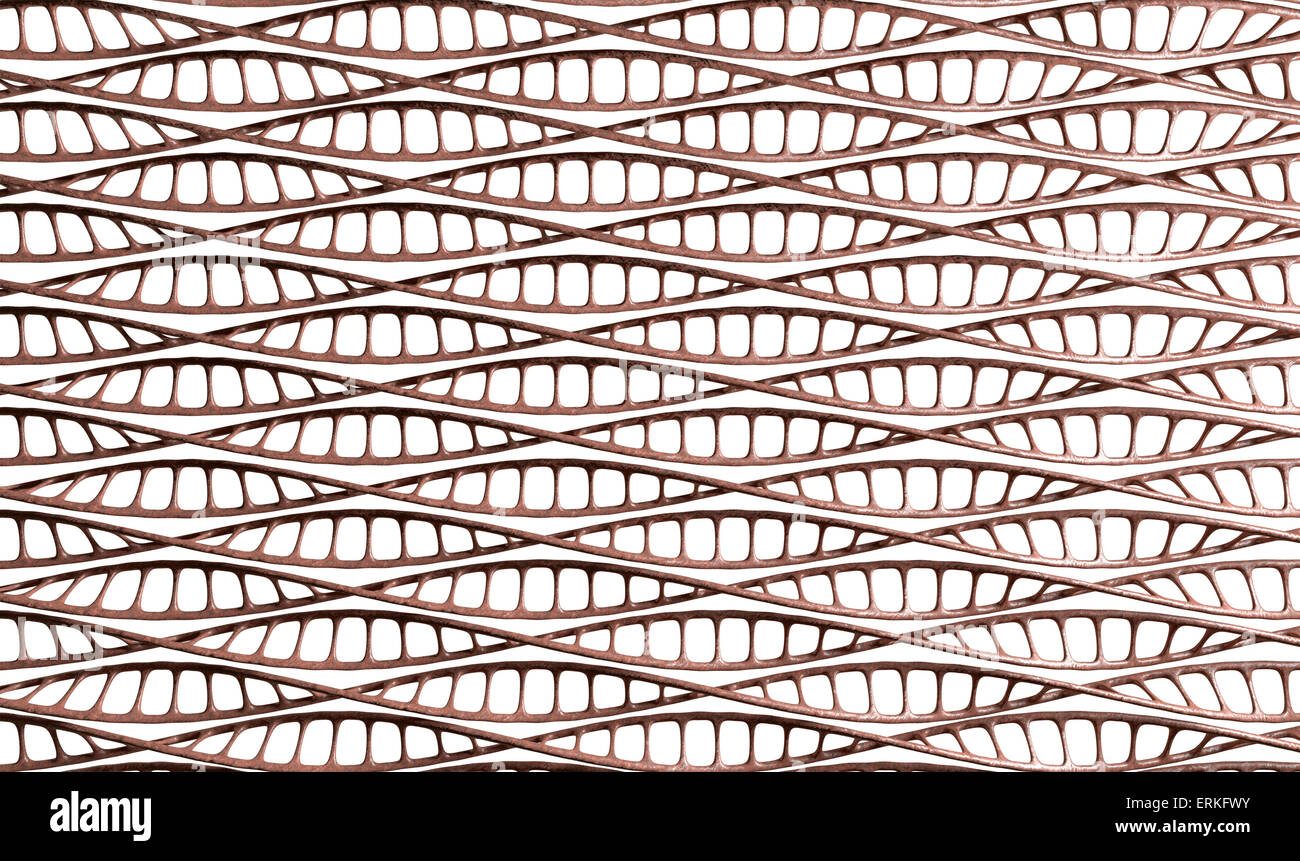 Eine mikroskopische Ansicht der sequenzierten Muster der DNA-Stränge der Stil des Fleisches auf eine isolierte Hintergrund Stockfoto
