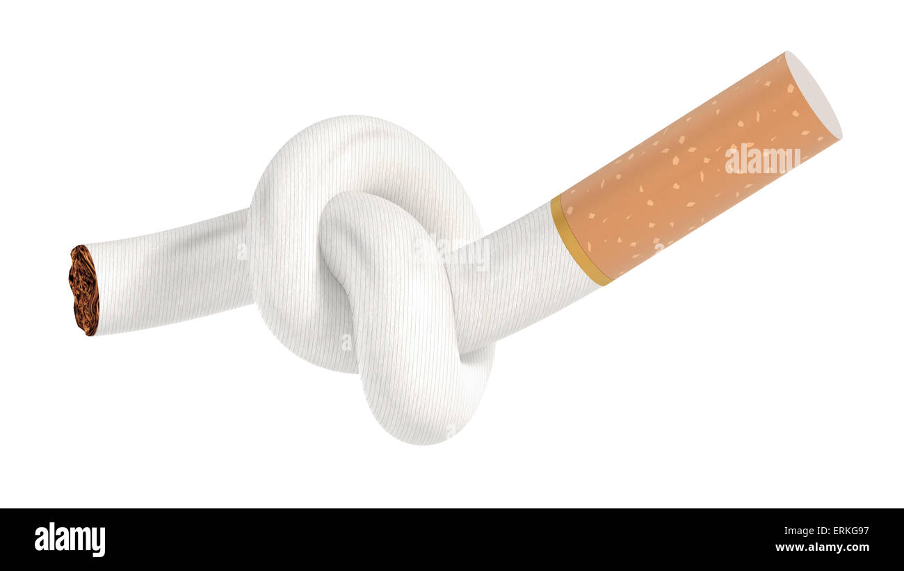 Gebundenen Zigarette isoliert auf weißem Hintergrund Stockfoto
