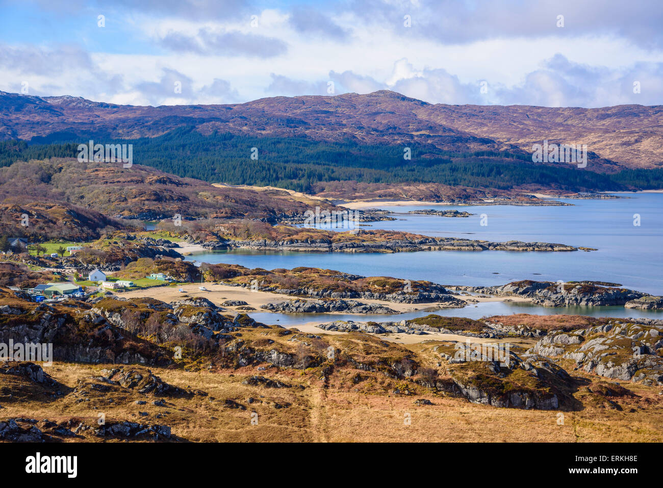 Ardtoe und Kentra Bucht, Ardnamurchan Halbinsel, Lochaber, Highlands, Schottland Stockfoto