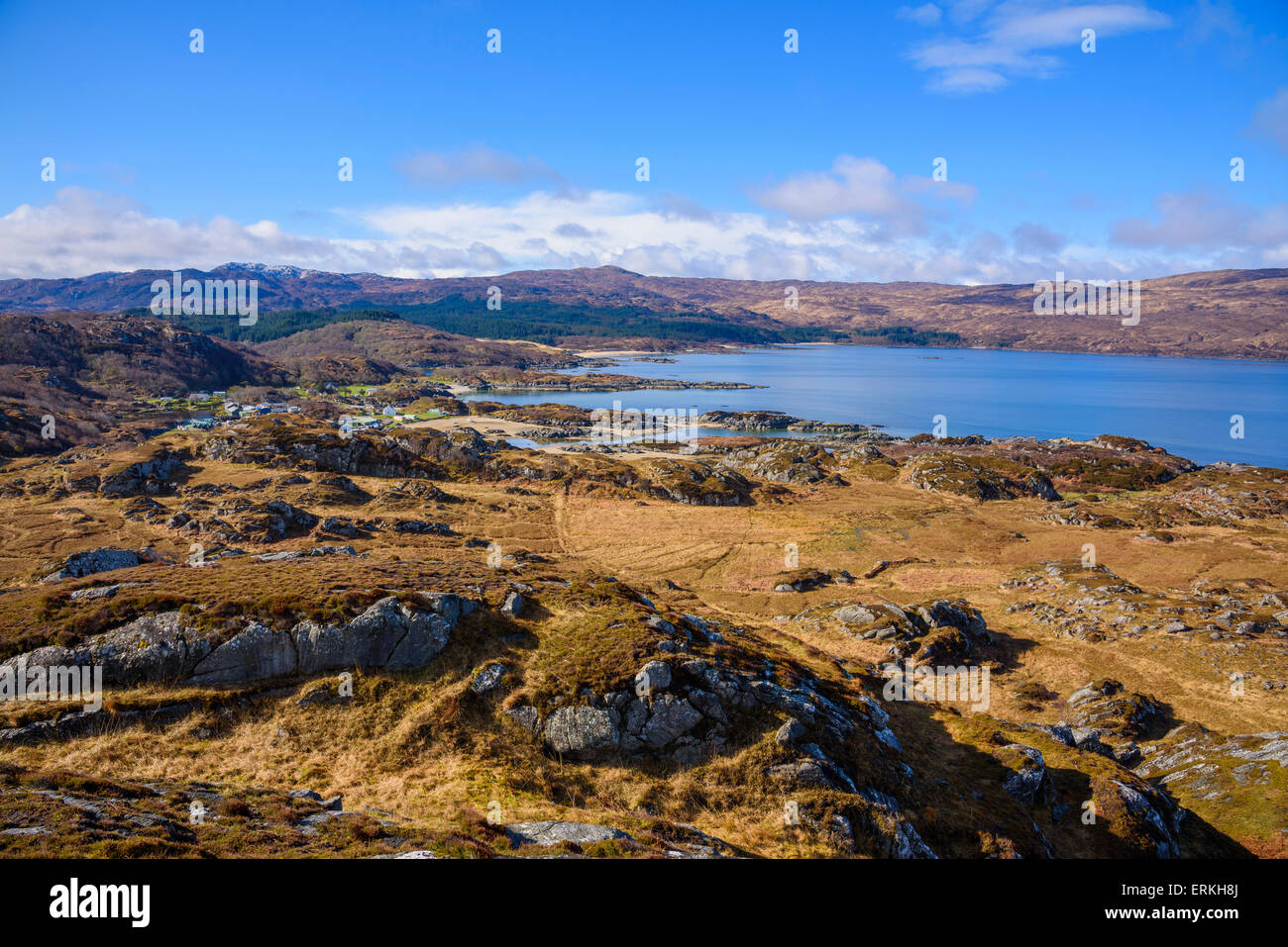 Ardtoe und Kentra Bucht, Ardnamurchan Halbinsel, Lochaber, Highlands, Schottland Stockfoto