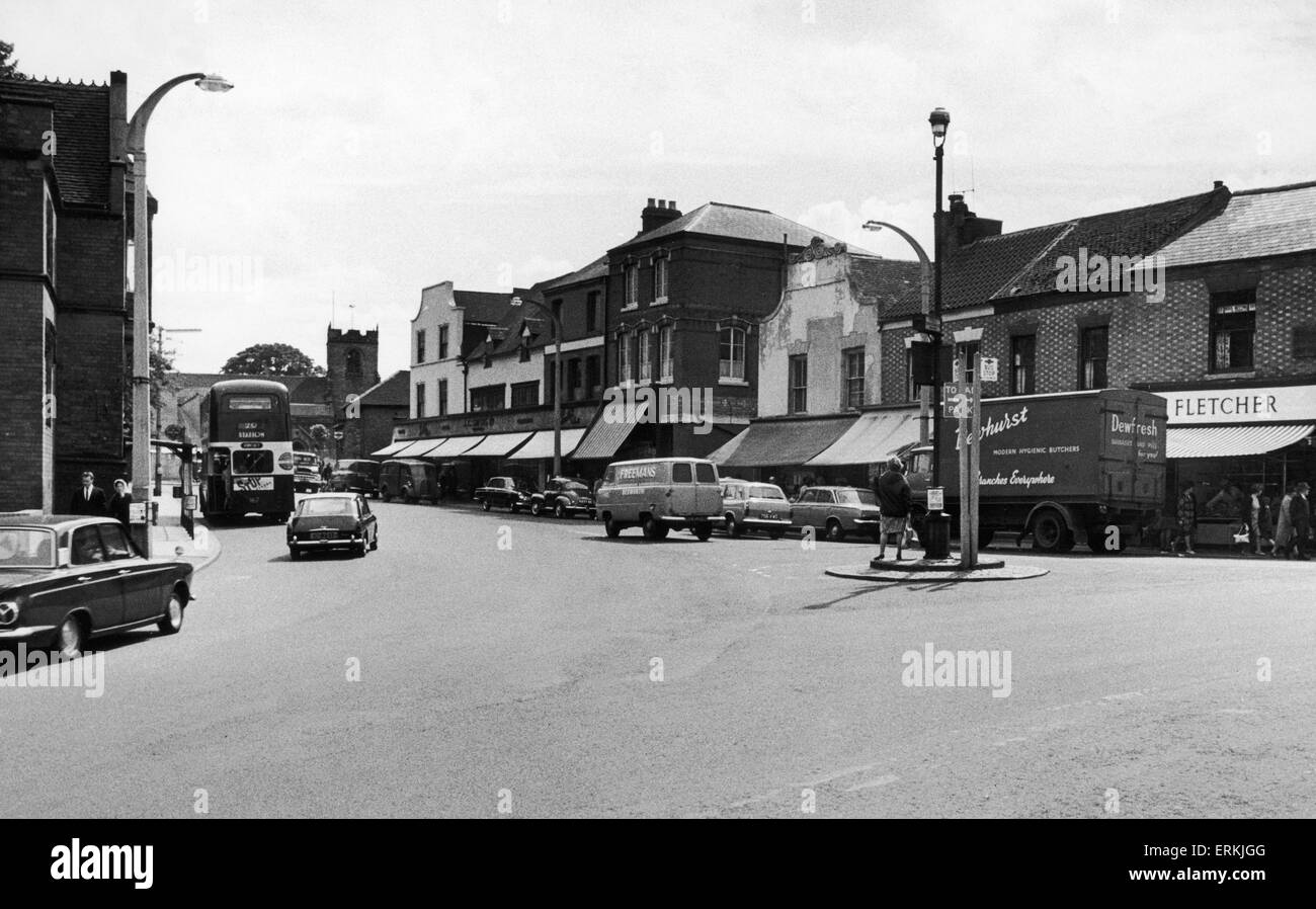 Markt Straße Bedworth 6. August 1966 Stockfoto