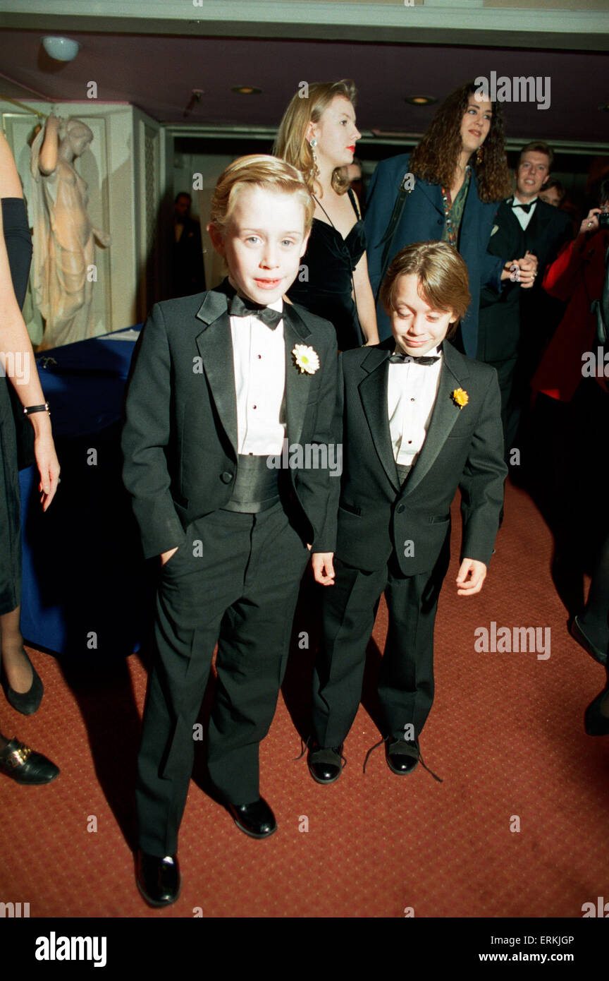 Macaulay Culkin und sein jüngerer Bruder Kieran Culkin, abgebildet auf der Video-Awards am 17. Oktober 1991 Stockfoto