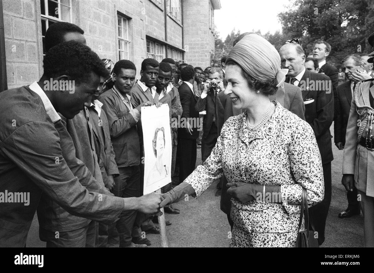 Königin Elizabeth II Staatsbesuch in Äthiopien, 1. bis 8. Februar 1965. Addis Abeba Stockfoto