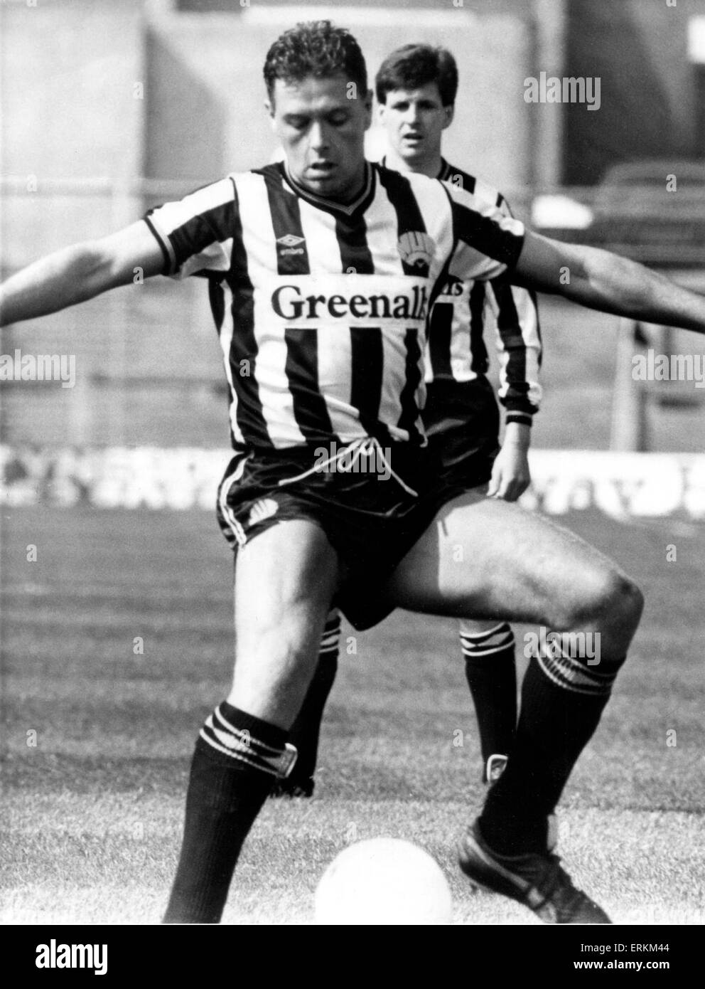 Footballer Paul Gascoigne - Gazza A allgemeine Aktion Schuss von Paul Gascoigne in Aktion für Newcastle United 14. November 1987 ca. Stockfoto