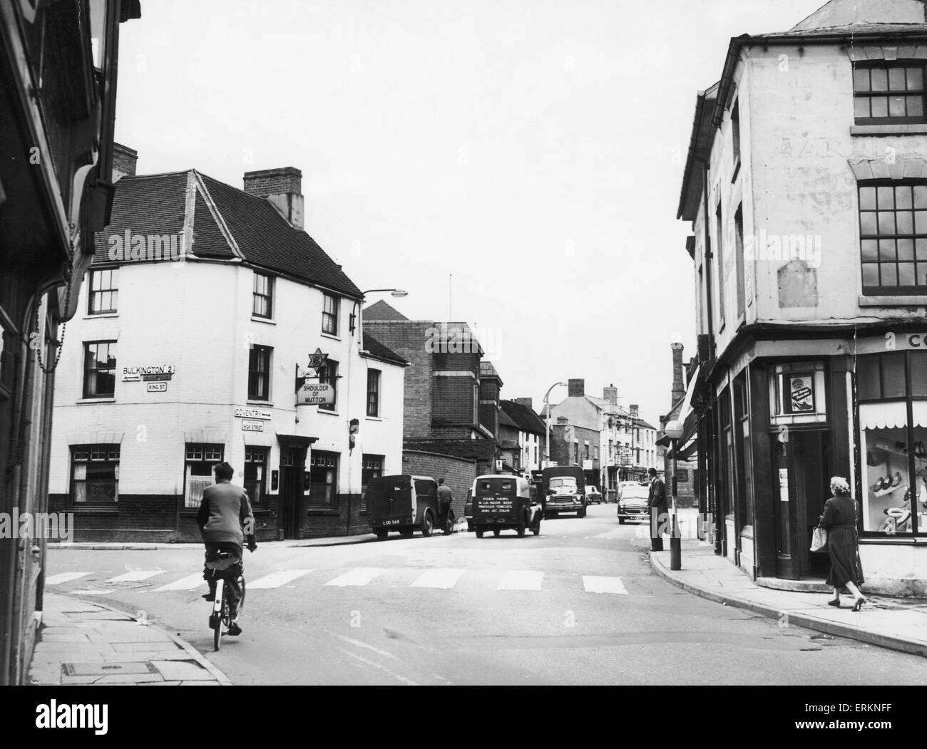 Die High Street Bedworth 16. Mai 1958 Stockfoto