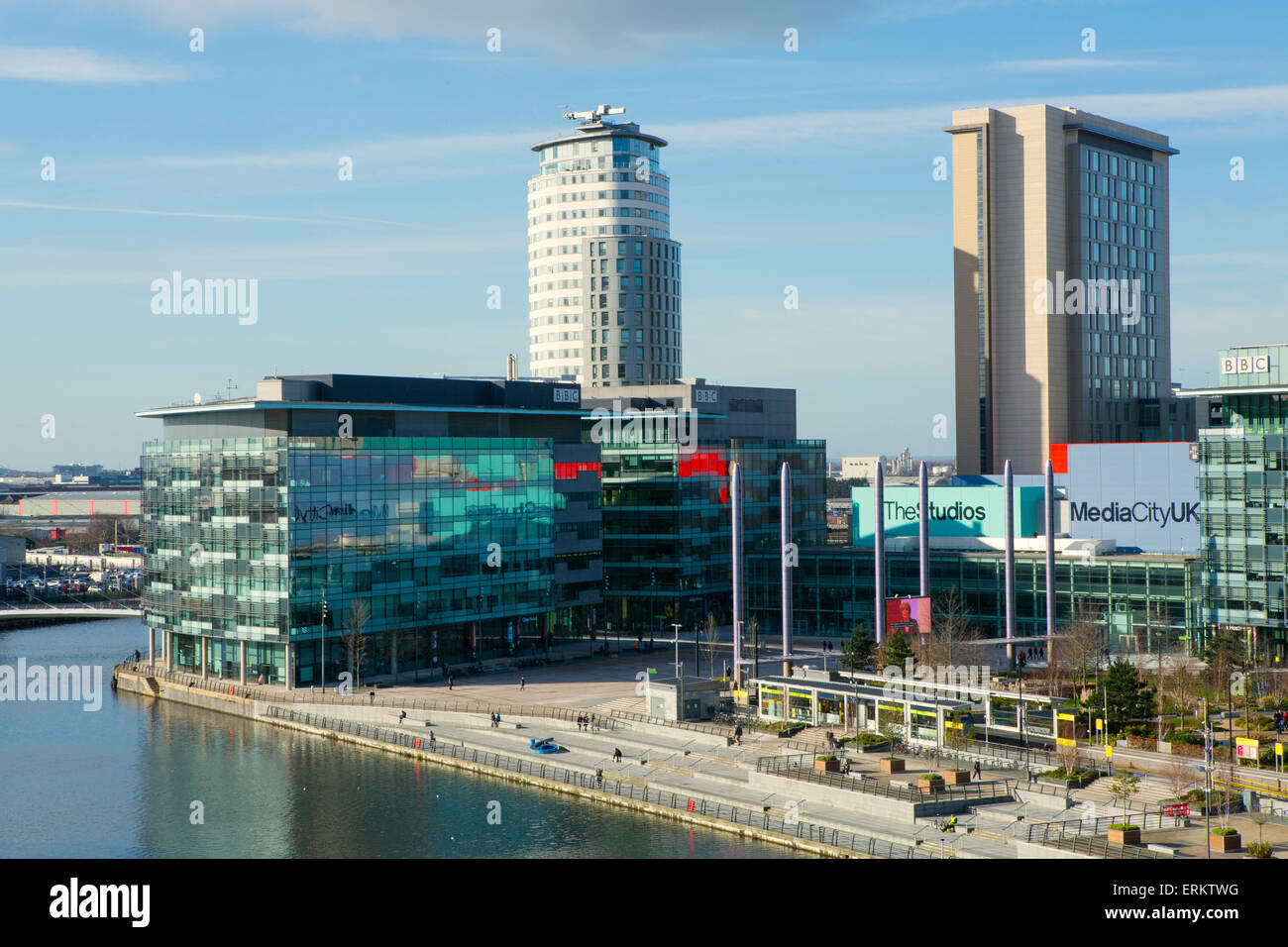 MediaCityUK, BBC Sitz an den Ufern des Manchester Ship Canal in Salford und Trafford, Manchester, England, UK Stockfoto