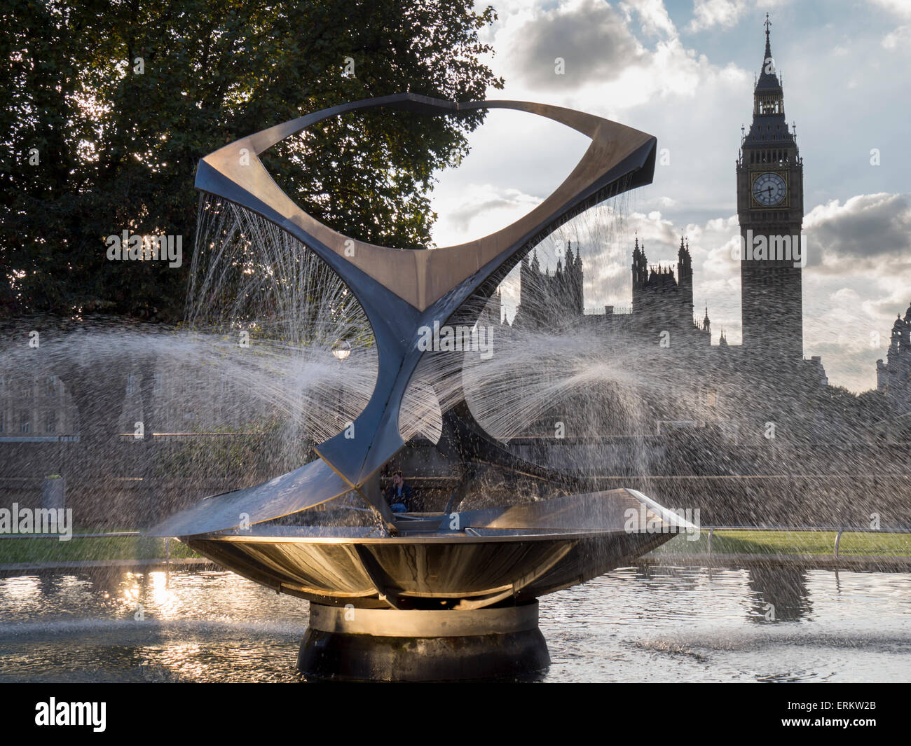 Big Ben, Gabo Brunnen, London, England, Vereinigtes Königreich, Europa Stockfoto