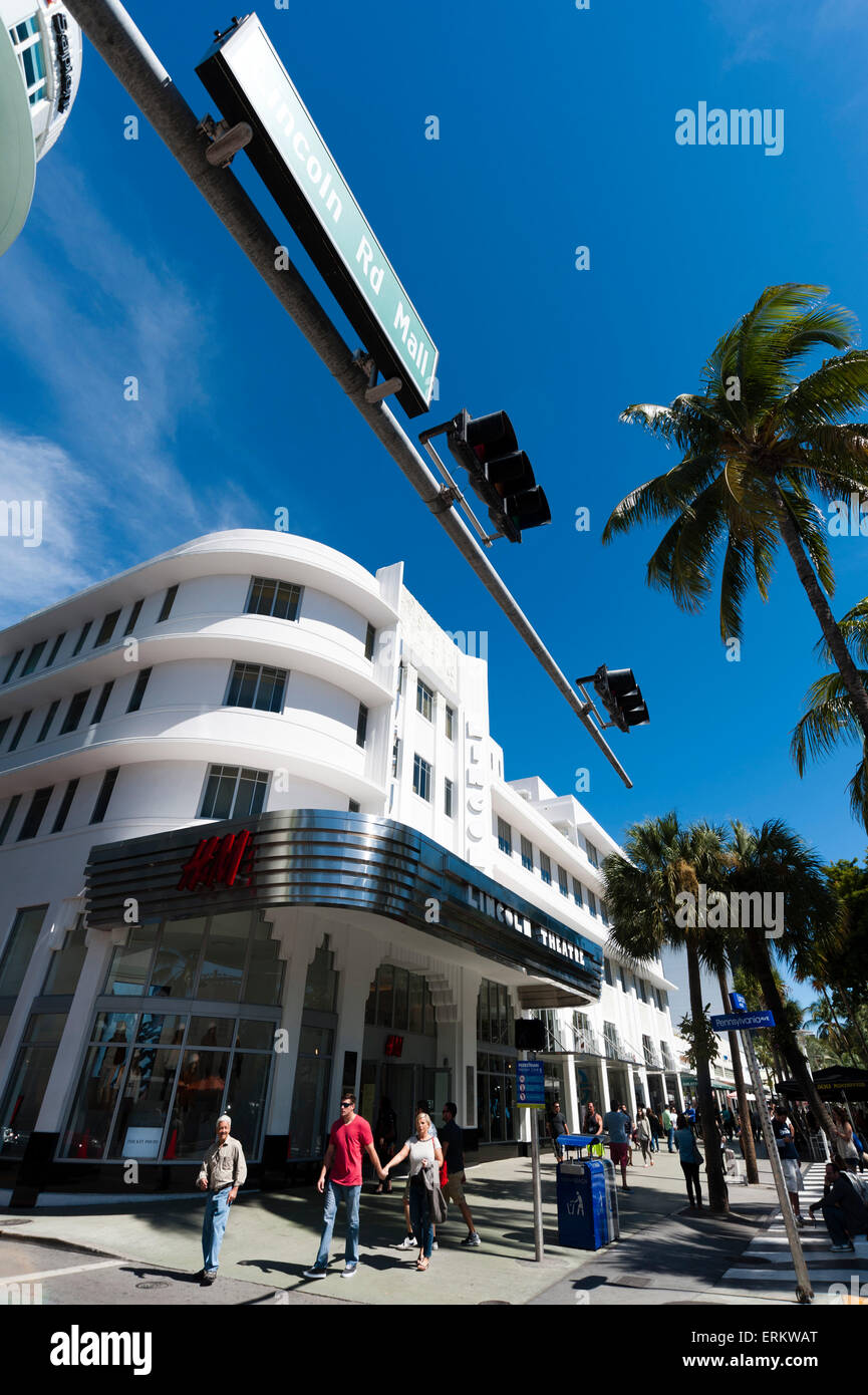 Lincoln Road Mall, South Beach, Miami Beach, Florida, Vereinigte Staaten von Amerika, Nordamerika Stockfoto