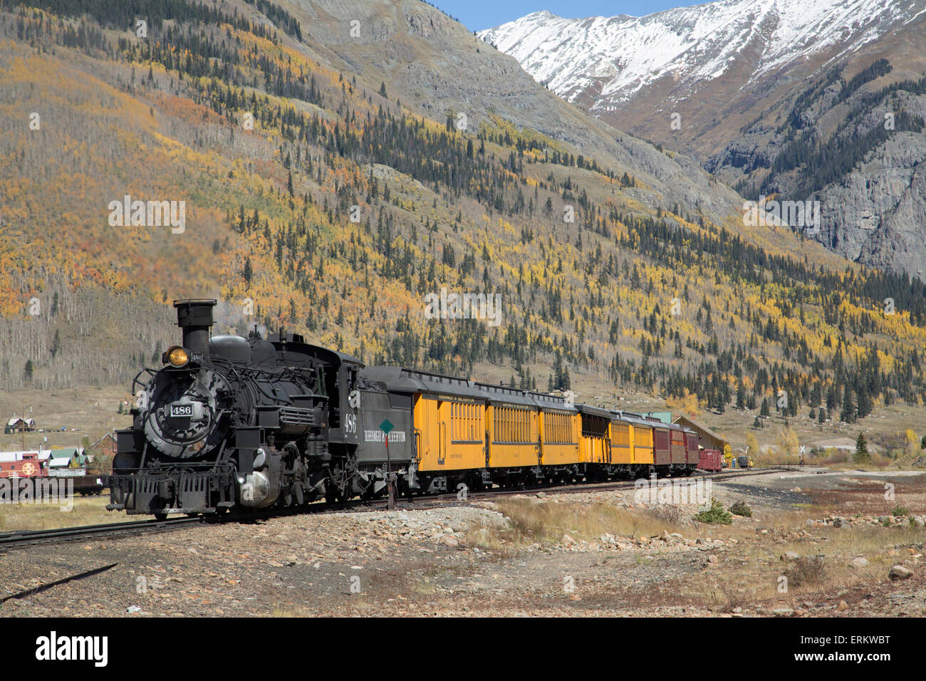 Durango schmalen Silverton Gauge Railroad, Silverton, Colorado, Vereinigte Staaten von Amerika, Nordamerika Stockfoto