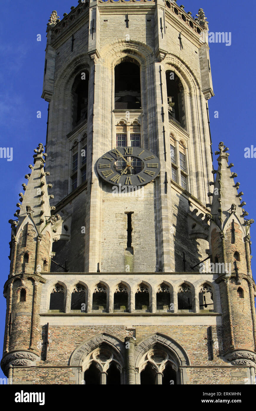 Blick von der Grand Place von den Belfried von Brügge, Belgien Stockfoto