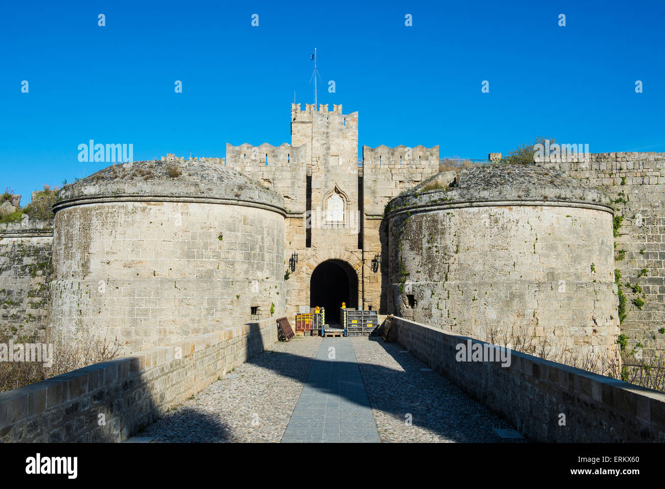 Tor d ' Amboise, die mittelalterliche Altstadt, UNESCO-Weltkulturerbe, Rhodos Stadt, Rhodos, Dodekanes-Inseln, griechische Inseln Stockfoto