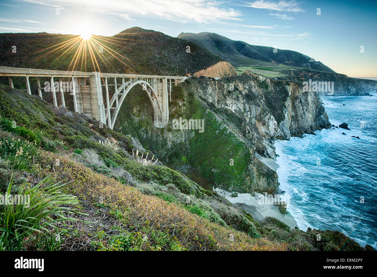 Bilder von der kalifornischen Küste von Mendocino zu den Stränden von San Mateo und Big Sur Stockfoto
