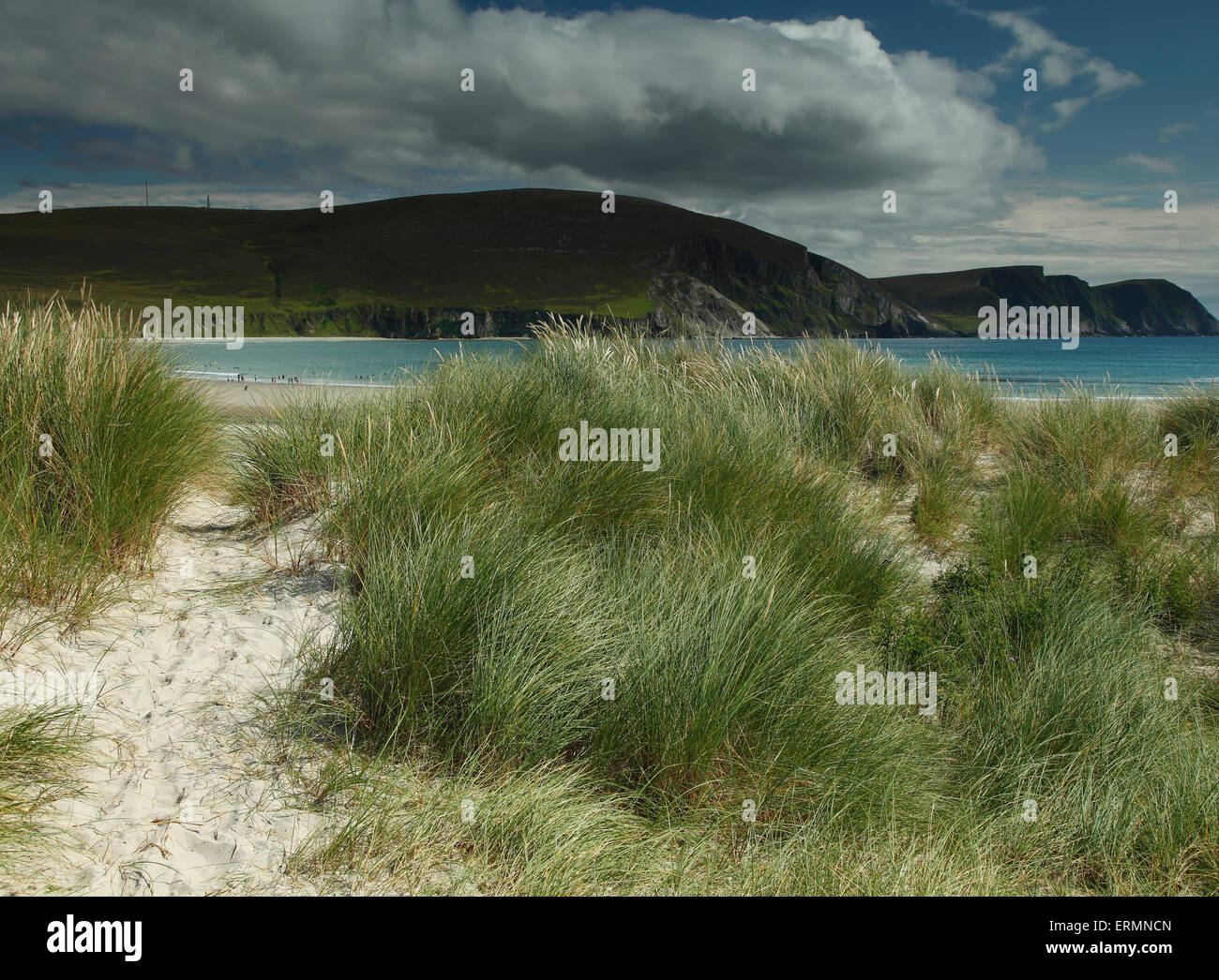 Trawmore Strand in Kiel auf Achill Island an der Wild Atlantic Way; County Mayo, Irland Stockfoto