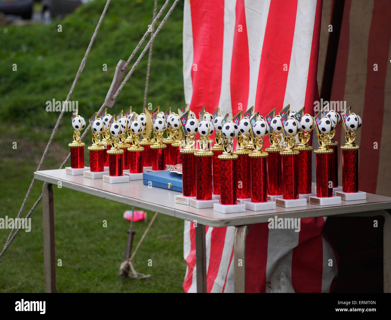 Kicker-Trophäe vor der Präsentation Stockfoto