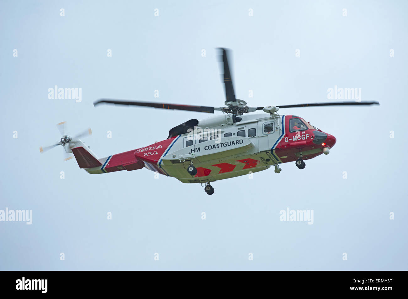 Der schottische Suche und Rettung Küstenwache S92A Hubschrauber am Inverness.  SCO 9844. Stockfoto