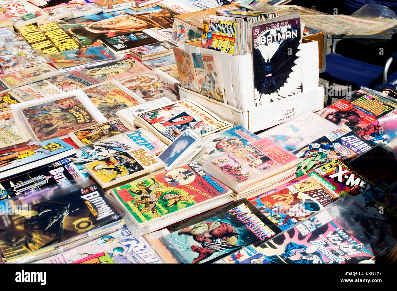 Comic Comic Messe Sammler Sammler Sammlung messen Hobby Hobbys sammeln Sammlungen Marvel dc amerikanische Cartoon cartoons Stockfoto