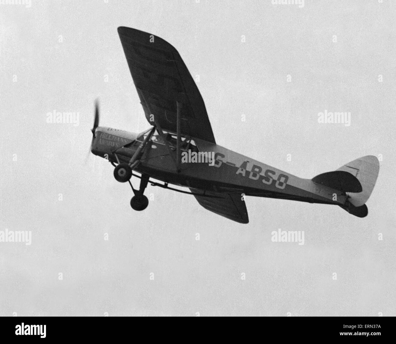 Passagiere an Bord eines Flugzeugs Hillmans Airways Puss Moth. 18. März 1932 Stockfoto