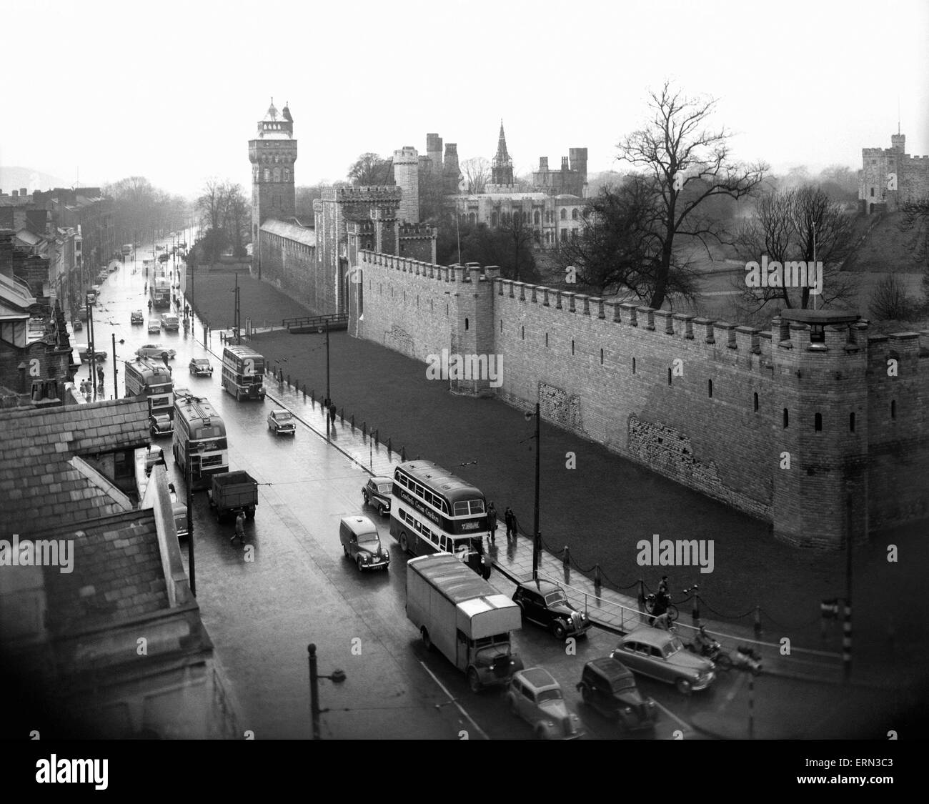 Cardiff Castle, 15. Februar 1955 Stockfoto