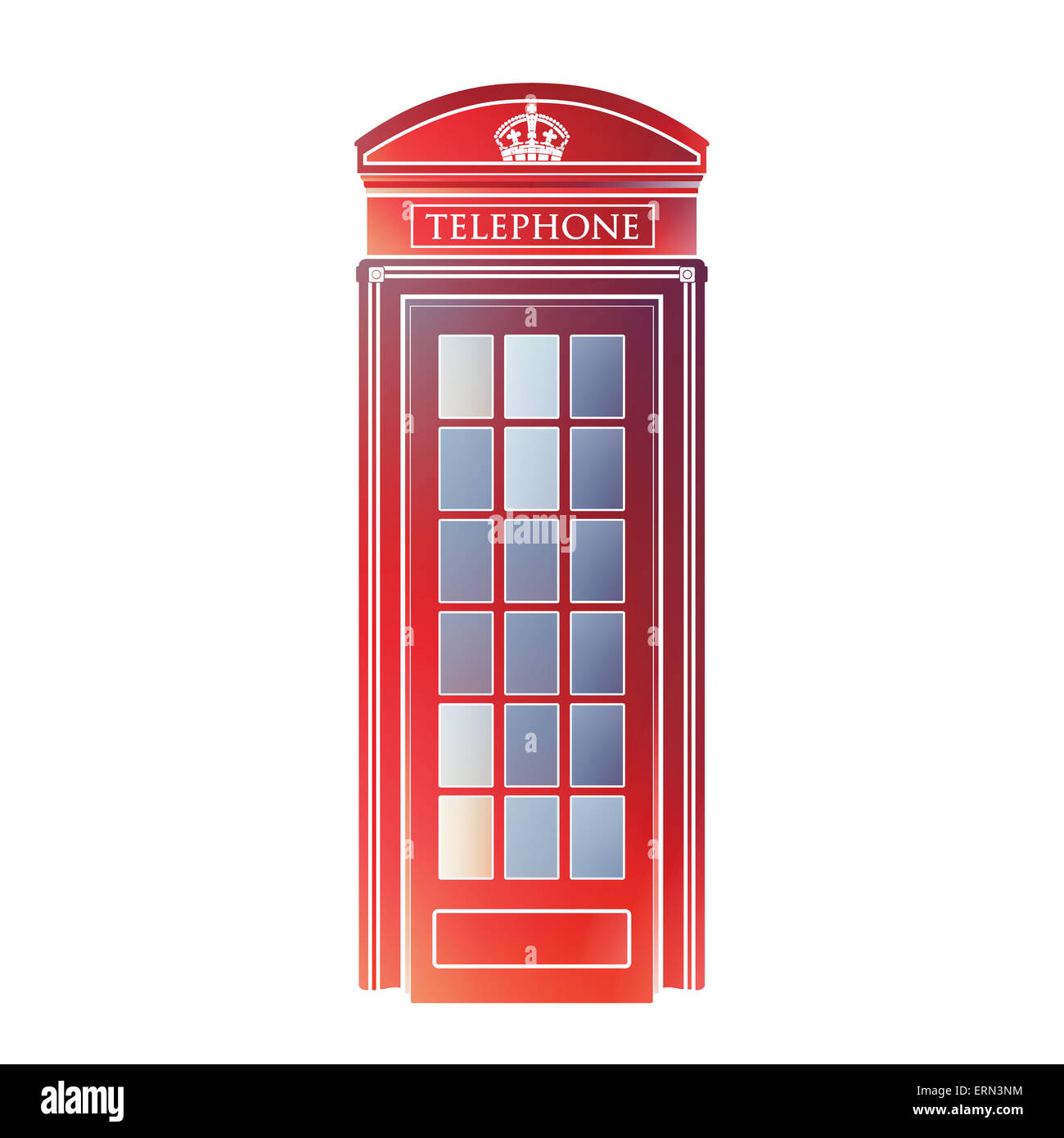 London-Symbol - rotes Telefon Feld Symbol – bunte Stand Grafik - modernes Design - isolierten Symbol - Aquarell Schattierungen Stockfoto