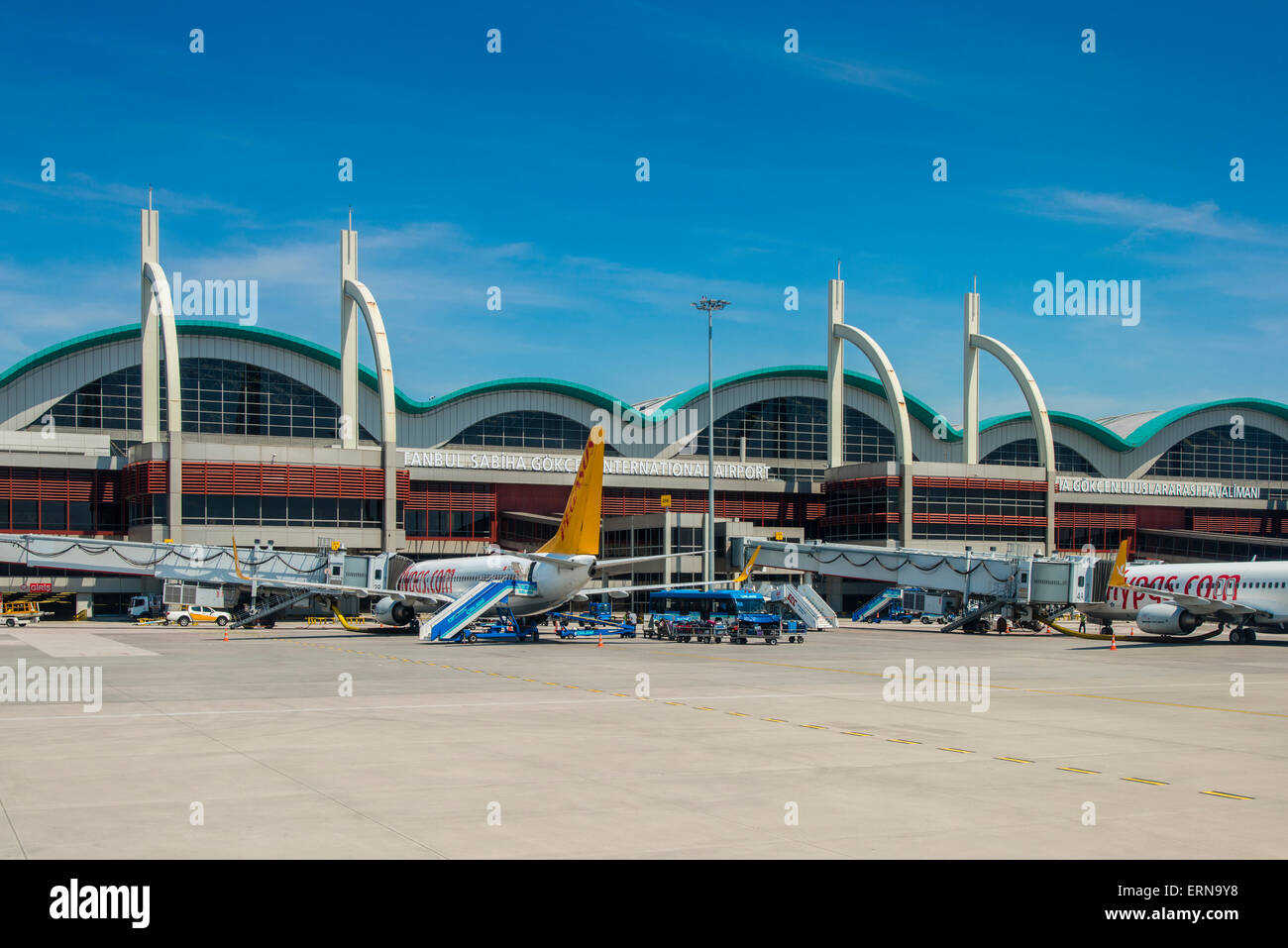 Wichtigsten Passagier-Terminal von Sabiha Gökcen International Airport. Istanbul, Türkei Stockfoto