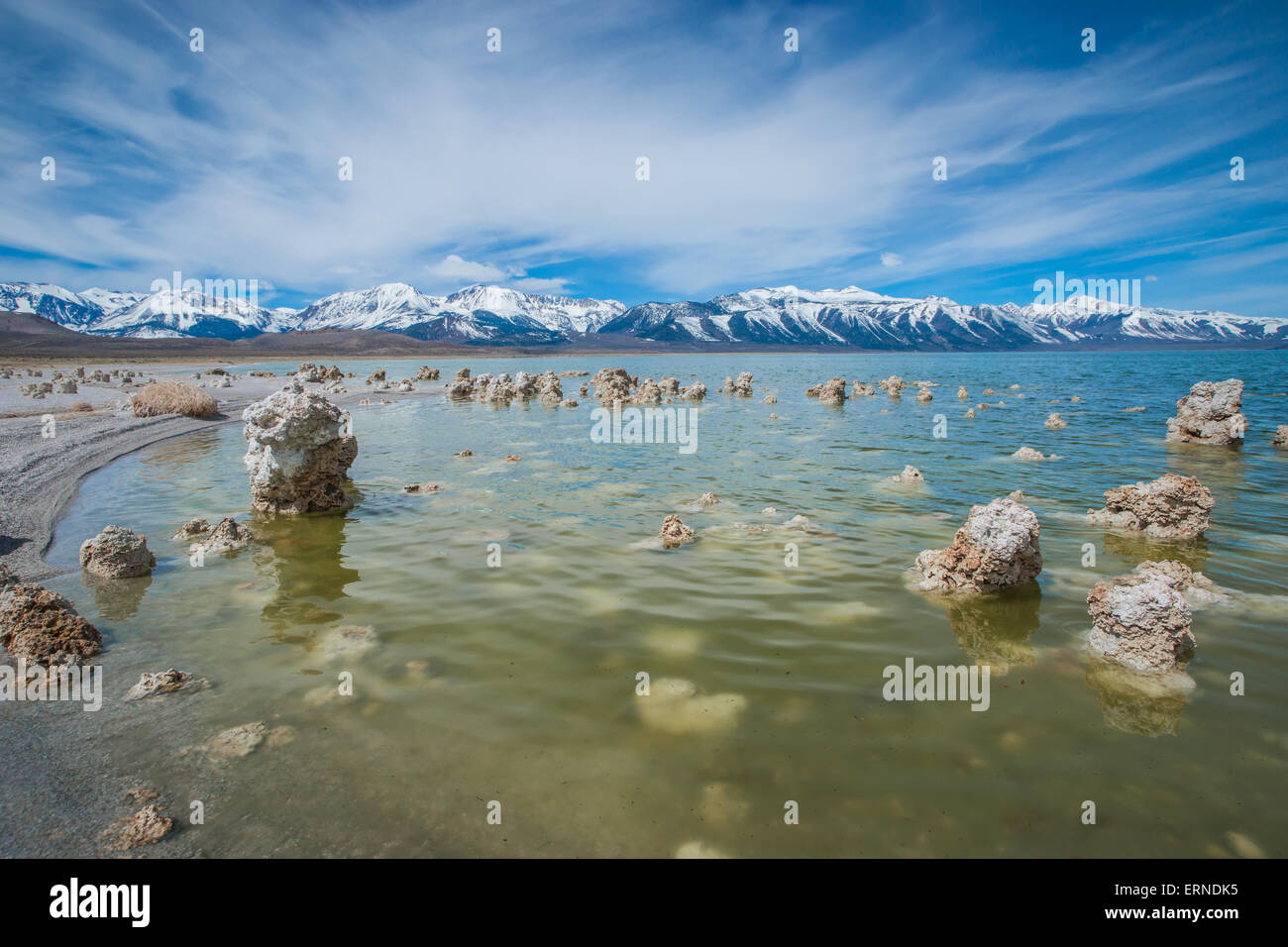Küstenlinie Felsformationen im kalifornischen Mono Lake Stockfoto