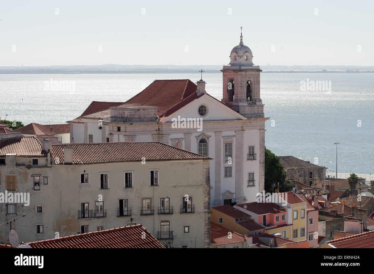Igreja de Santo Estêvão in Lissabon Stockfoto