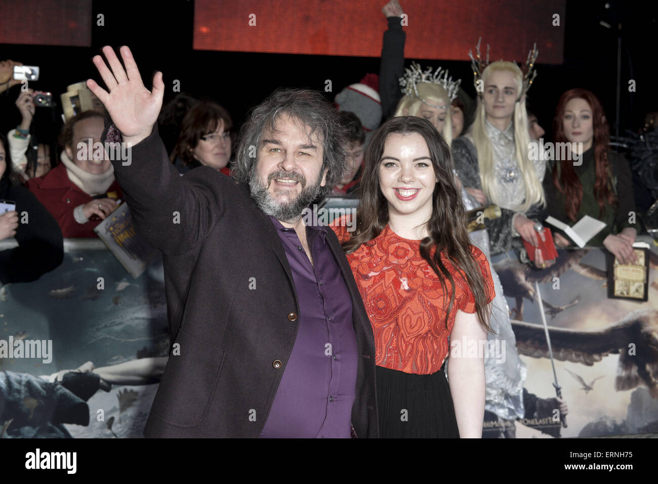 "Der Hobbit: die Schlacht der fünf Heere Weltpremiere - Ankünfte Featuring: Sir Peter Jackson, Katie Jackson Where: London, Vereinigtes Königreich als: 1. Dezember 2014 Credit: Euan Cherry/WENN.com Stockfoto