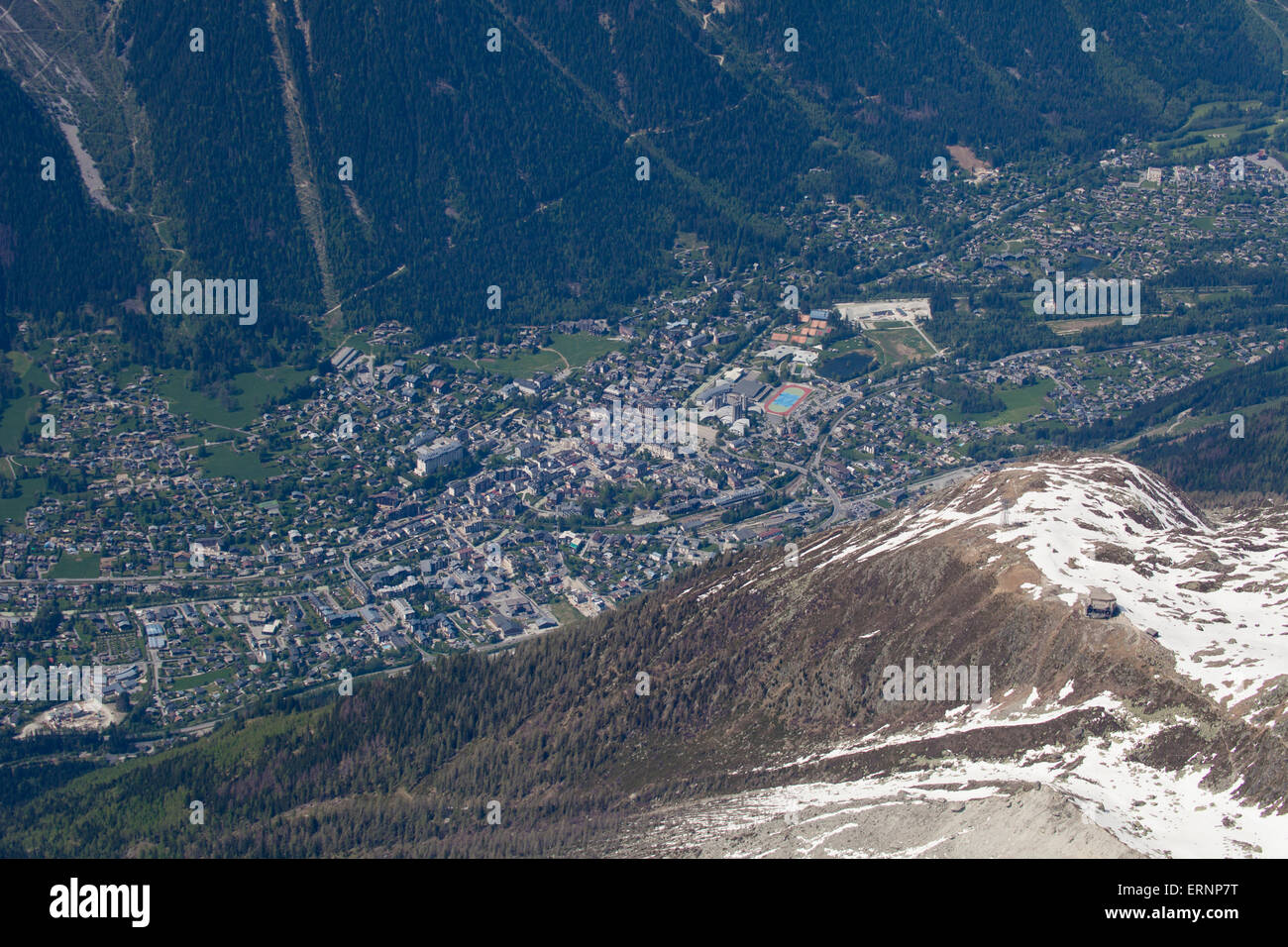 Das Tal von Chamonix, Haute-Savoie, Rhone-Alpes, Frankreich Stockfoto