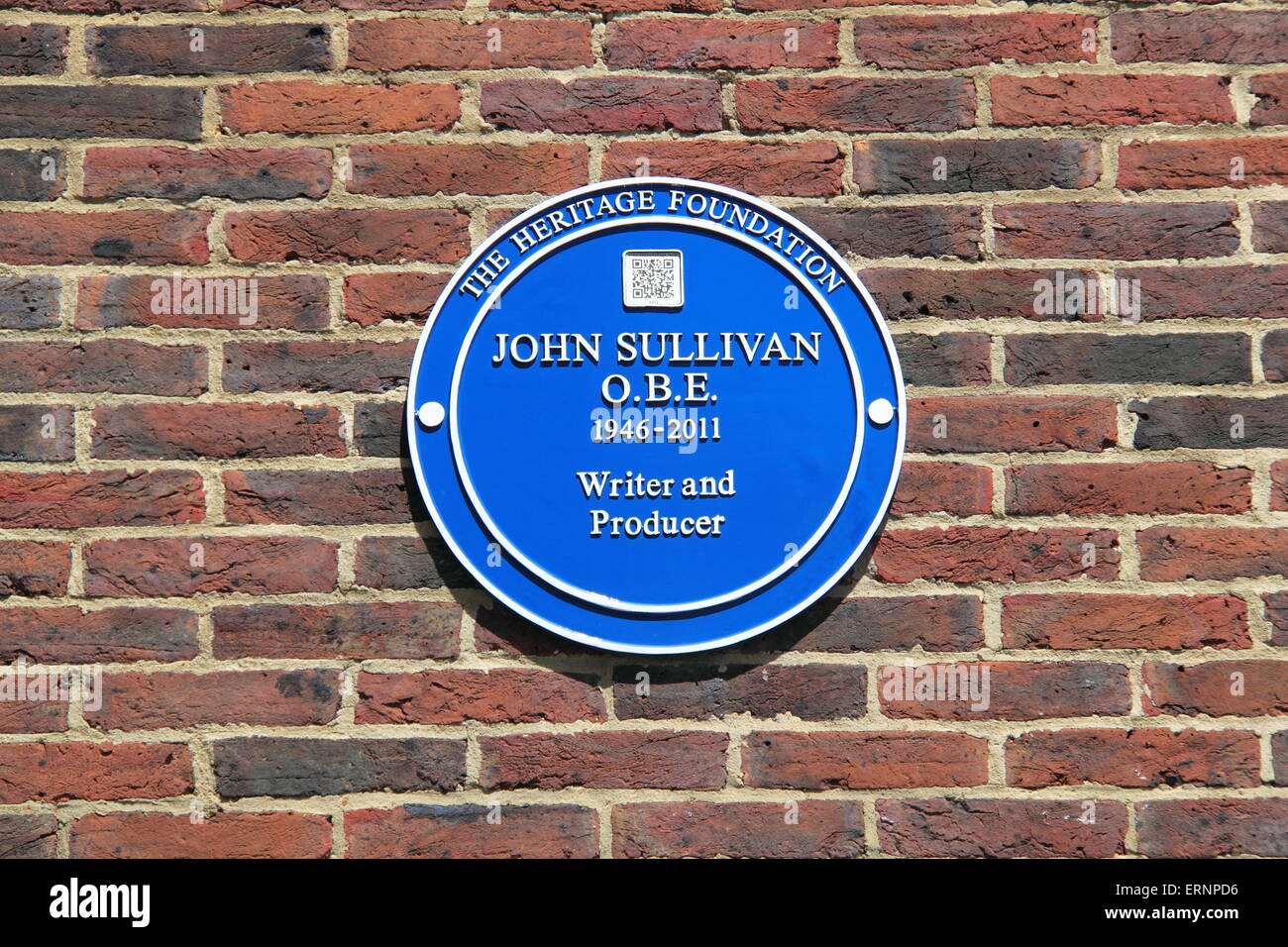 John Sullivan blaue Plakette, Teddington Studios (abgerissen Sommer 2016), England, Großbritannien, Deutschland, UK, Europa Stockfoto