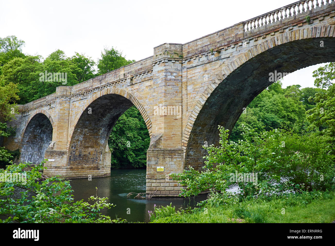 Anbiegen Brücke Fluss Wear Durham UK Stockfoto