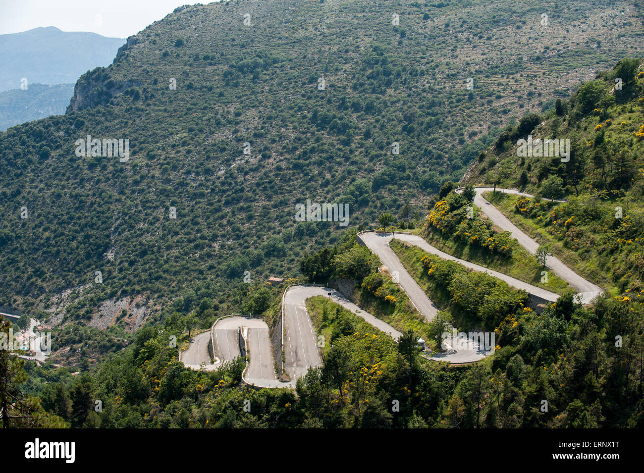 Der Col du Braus Toren Nizza in Frankreich ist ein klassischer Radfahrer Aufstieg Stockfoto