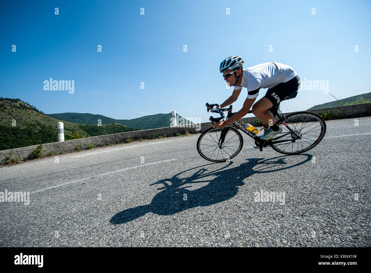 Der Col du Braus Toren Nizza in Frankreich ist ein klassischer Radfahrer Aufstieg Stockfoto