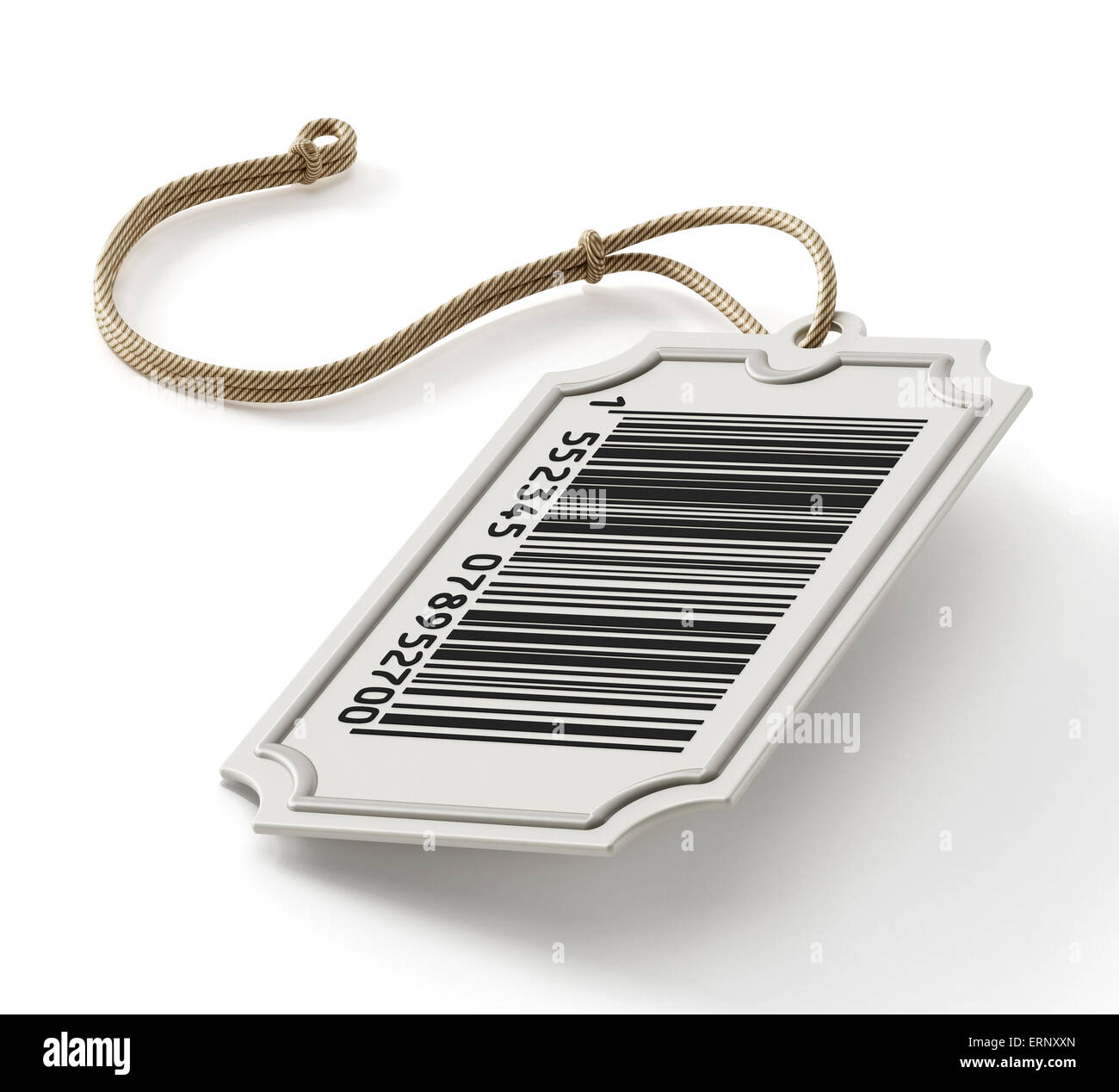 Barcode auf Verkauf Tag isoliert auf weißem Hintergrund Stockfoto