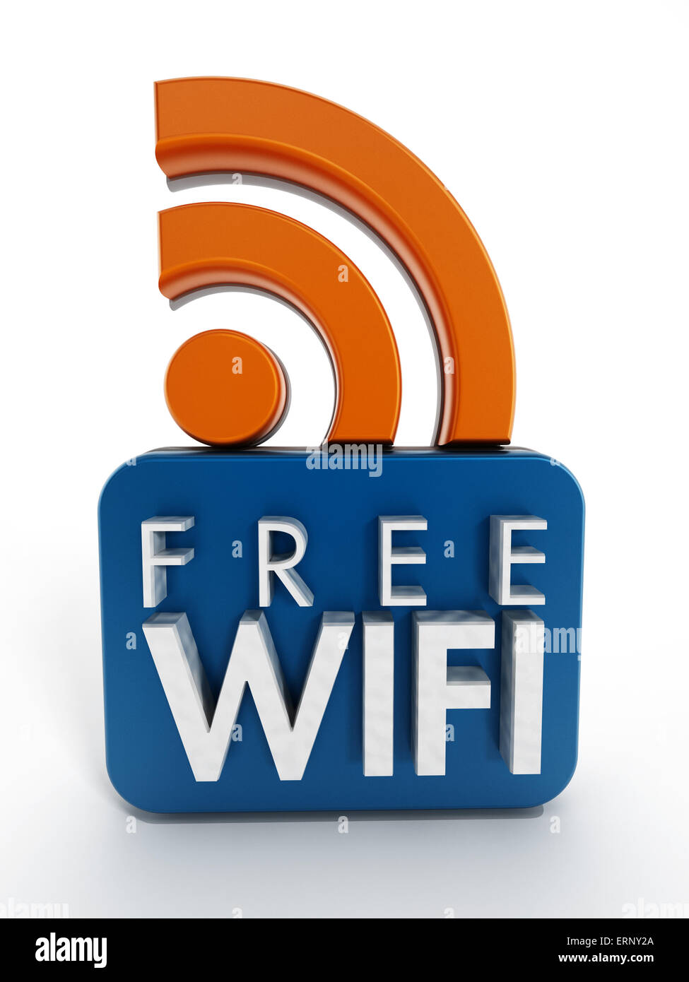 Free WiFi-Symbol isoliert auf weißem Hintergrund Stockfoto